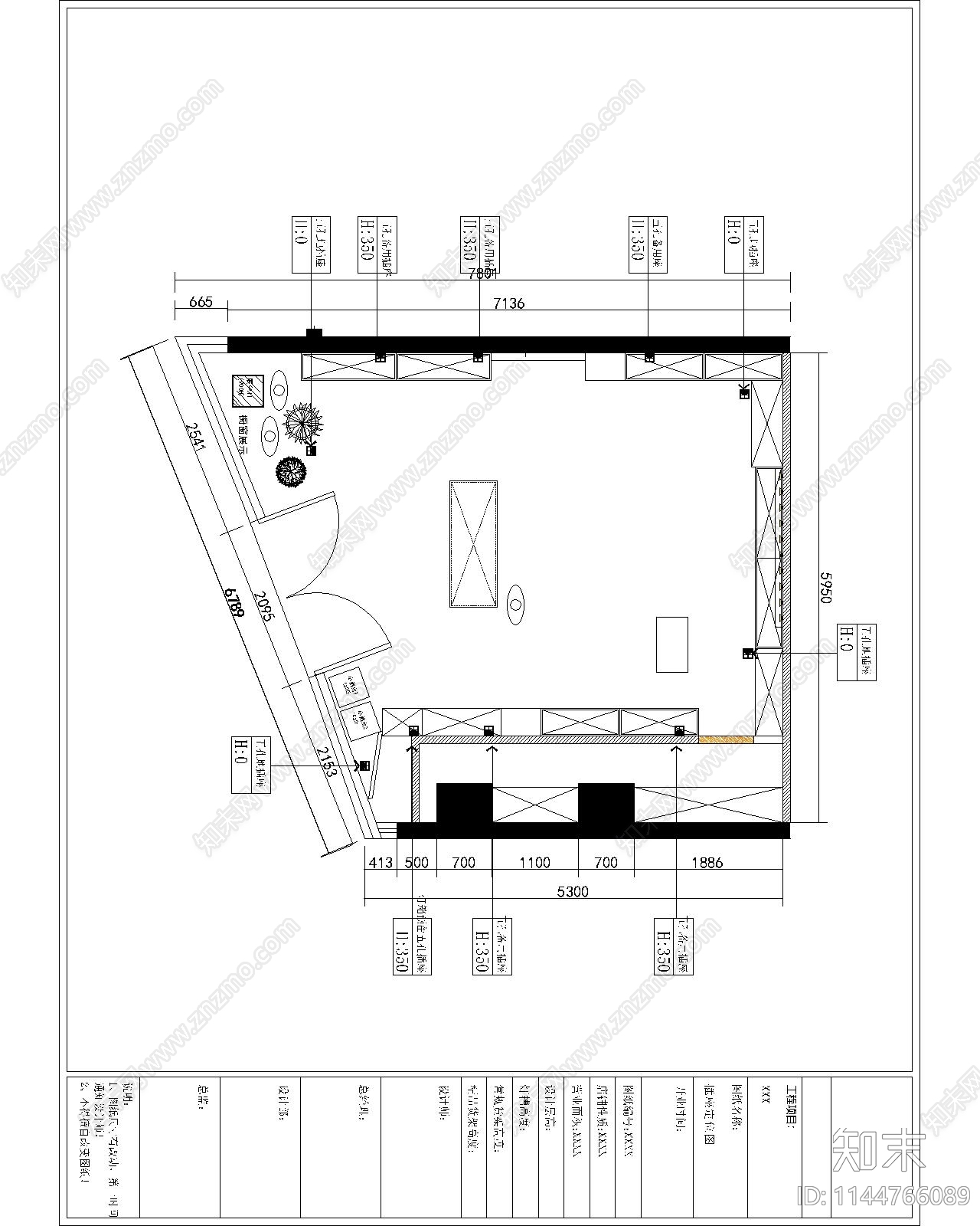 品牌服装店室内cad施工图下载【ID:1144766089】