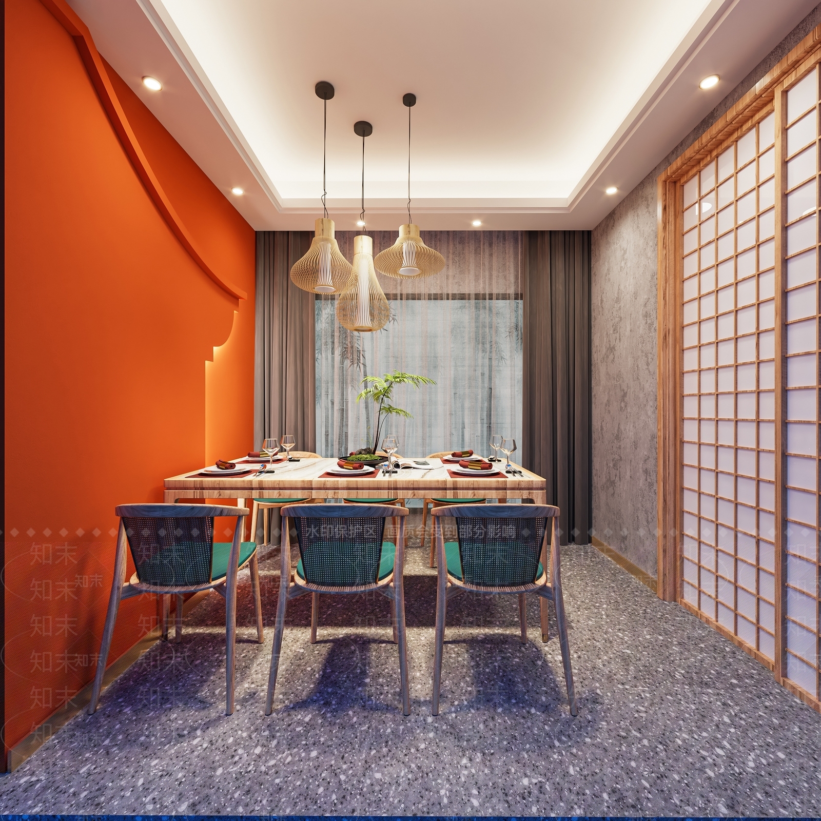 现代烤鱼店包厢3D模型下载【ID:1144766537】