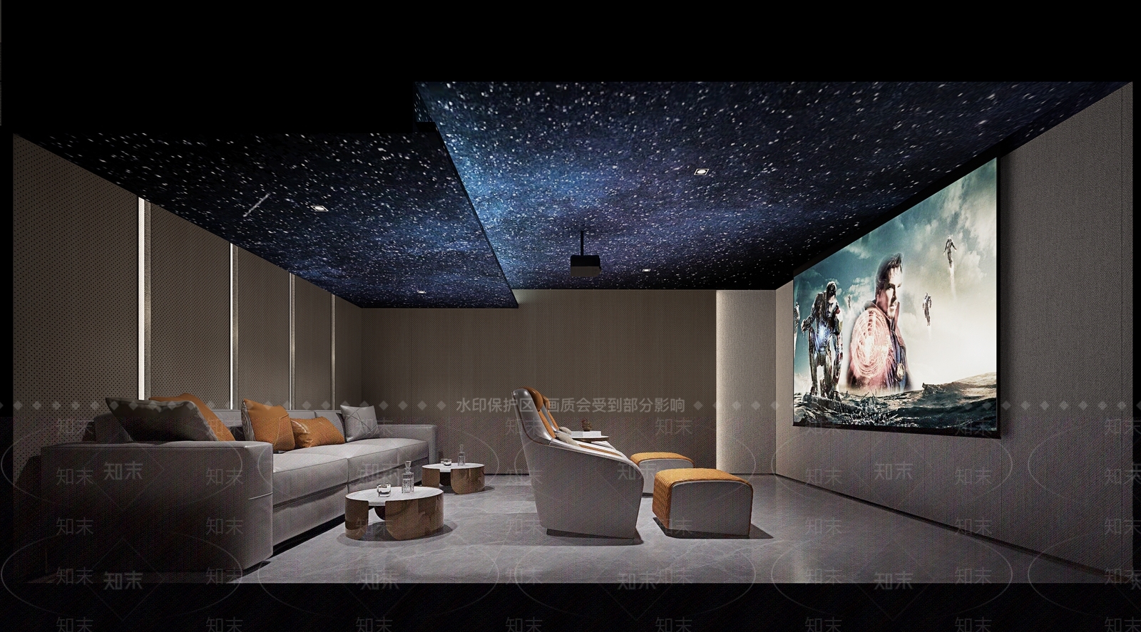 现代地下影音室SU模型下载【ID:1144767982】