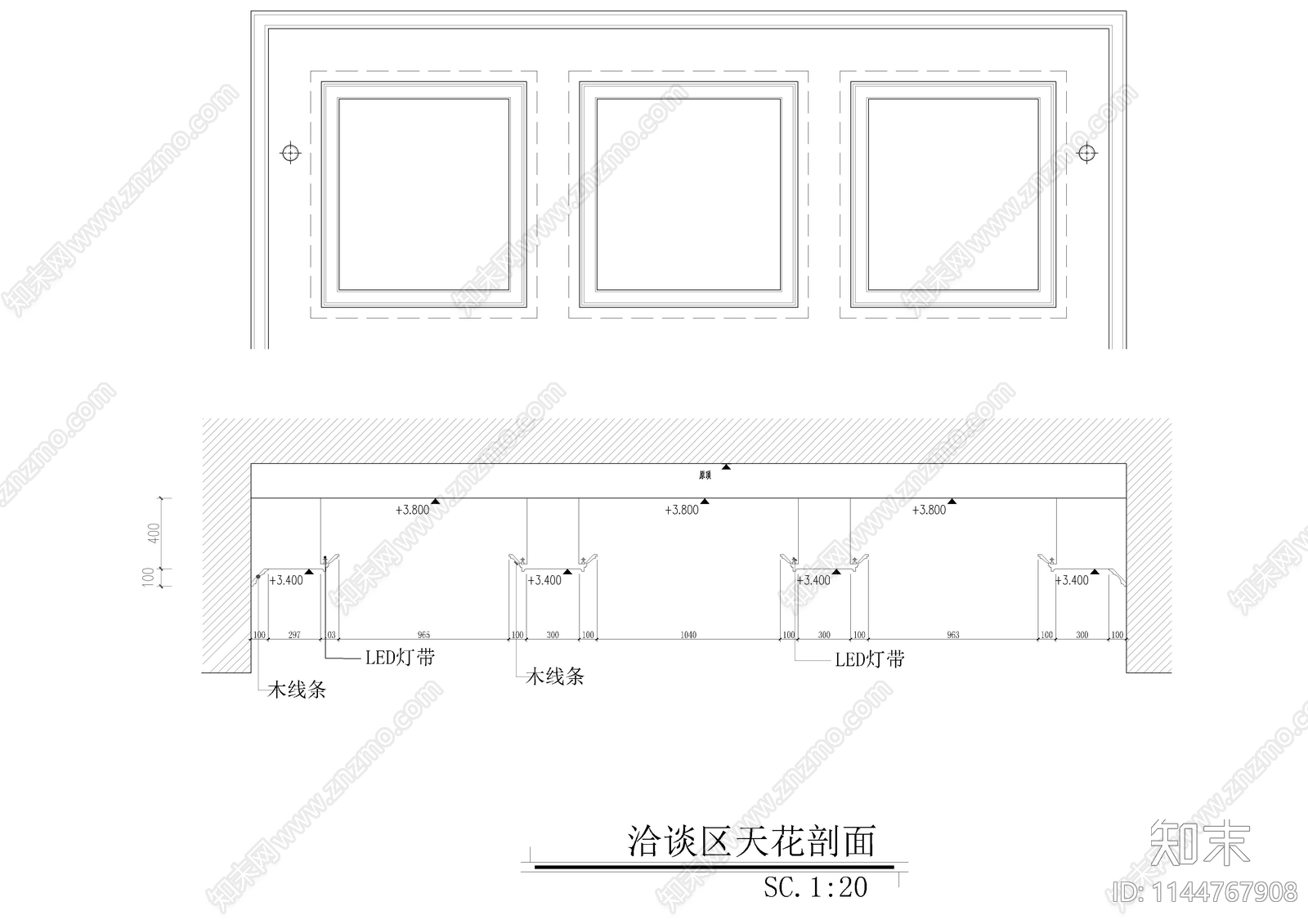 整木展厅室内cad施工图下载【ID:1144767908】