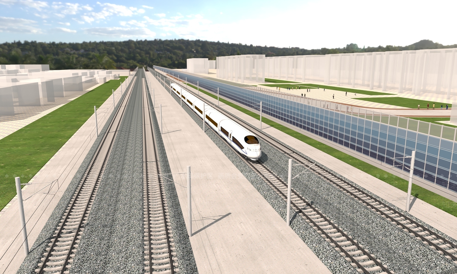 铁路轨道声屏障3D模型下载【ID:1144768212】