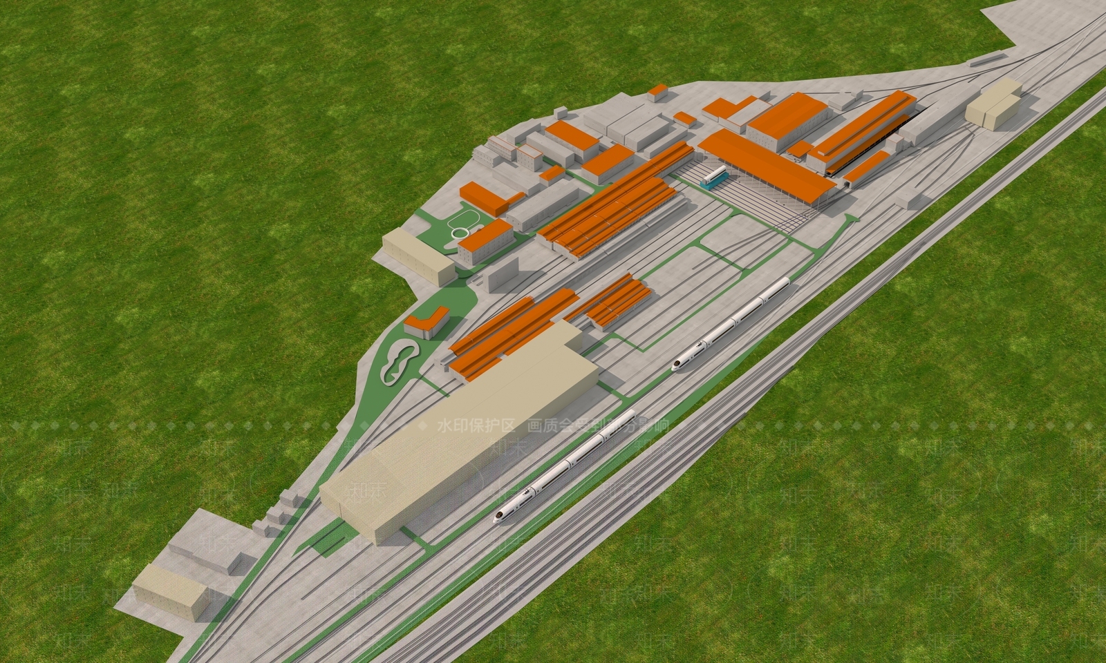 车辆段检修库3D模型下载【ID:1144768480】