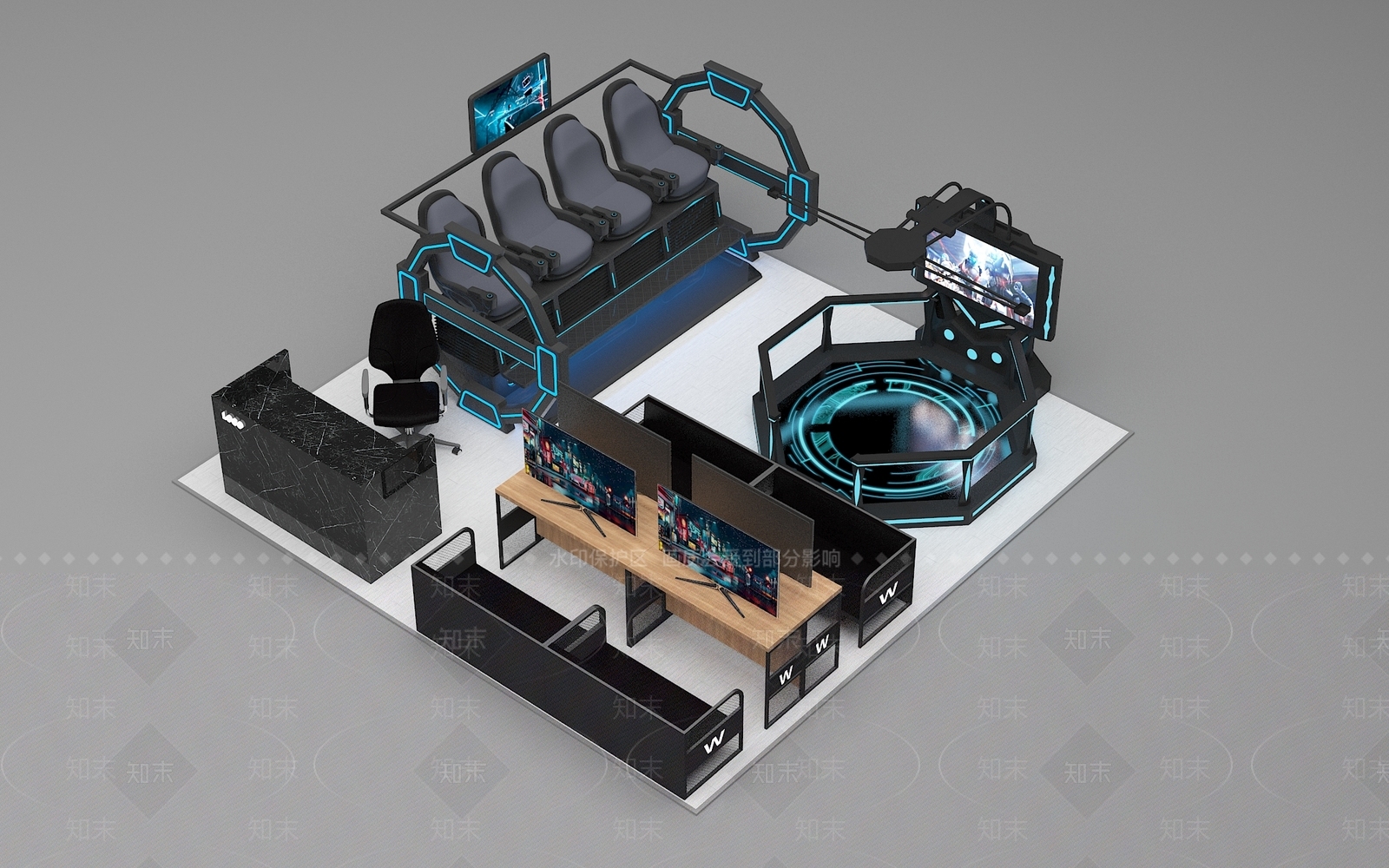 电玩设备组合3D模型下载【ID:1144768757】