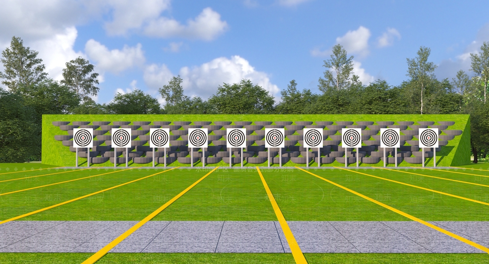 现代射击场地3D模型下载【ID:1144769543】