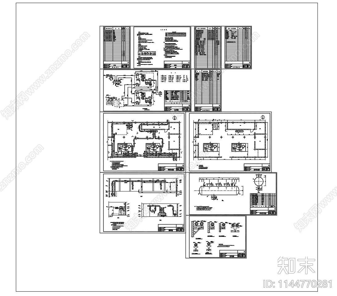 20万平米两台汽水换热机组换热站系统设备cad施工图下载【ID:1144770281】