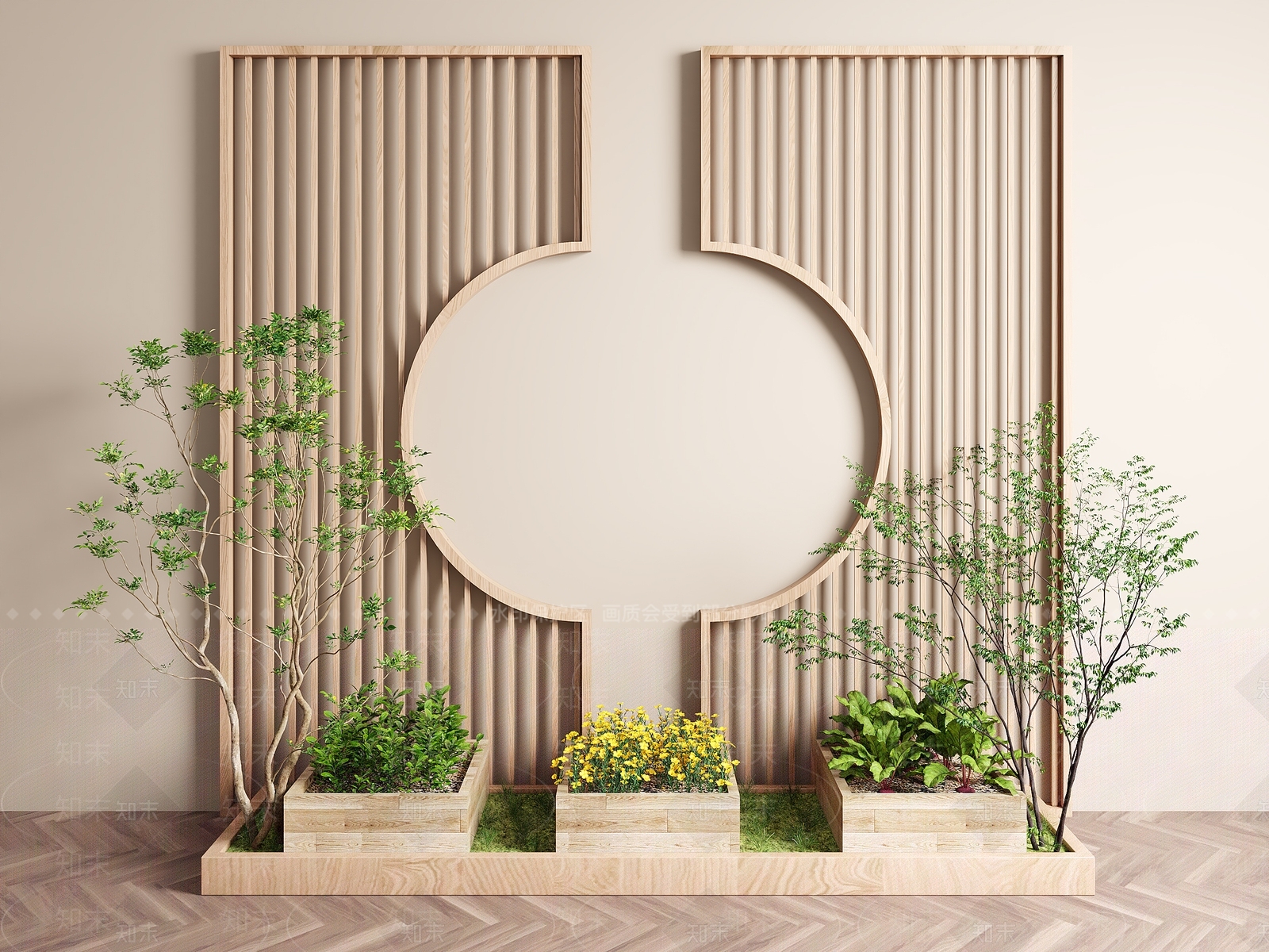 花草组合3D模型下载【ID:1144773428】