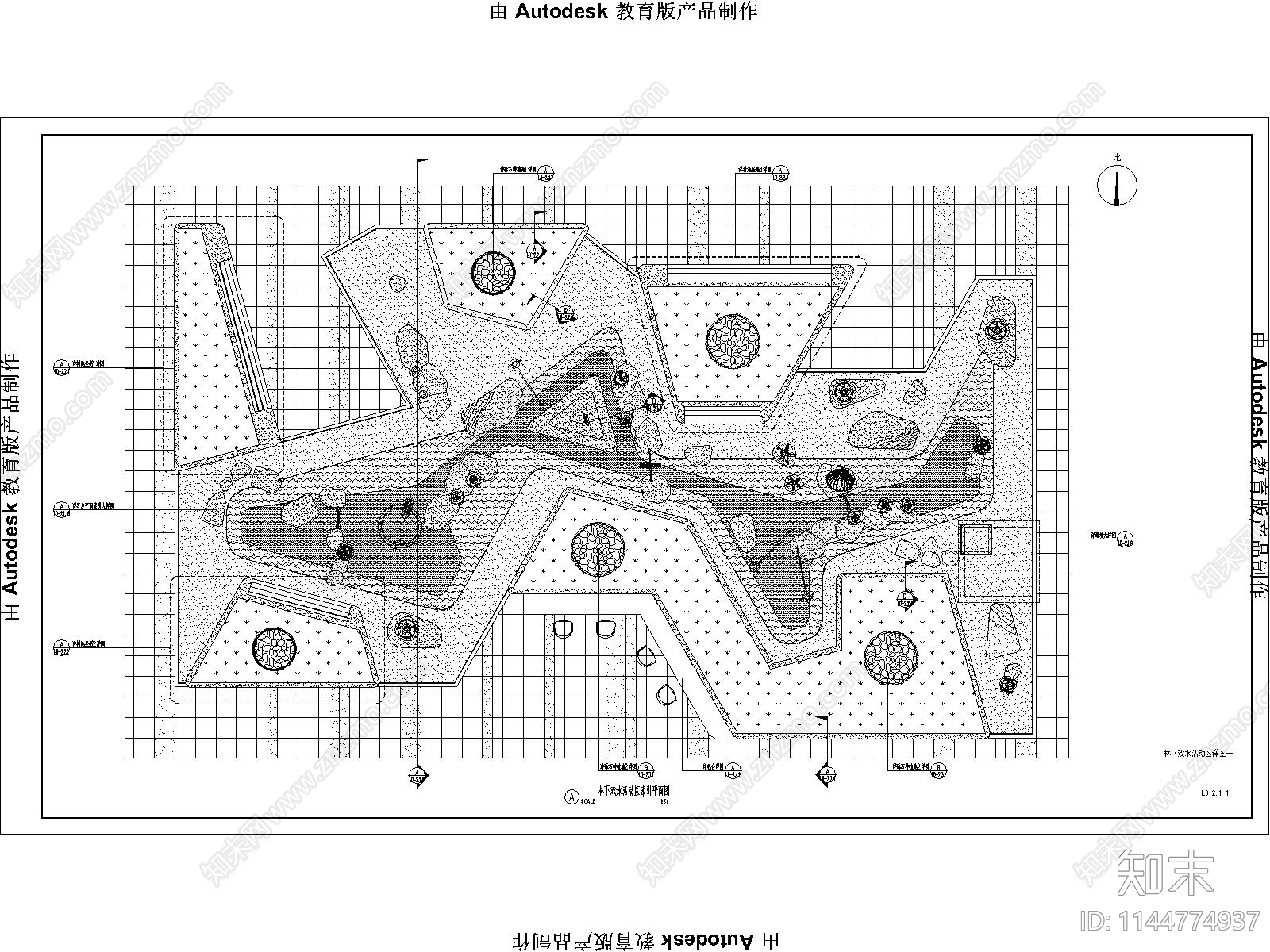 林下戏水互动区详图cad施工图下载【ID:1144774937】