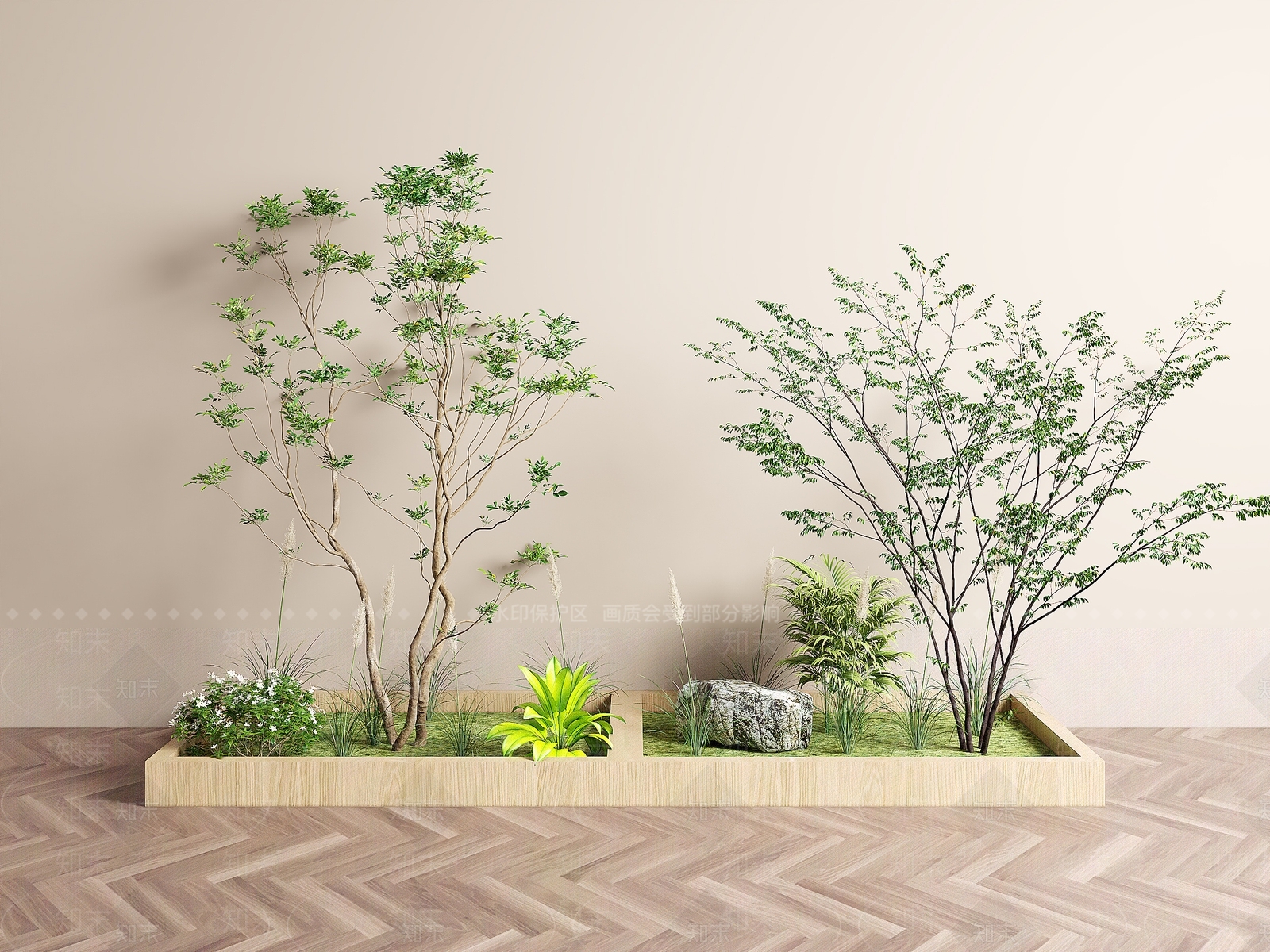 花草组合3D模型下载【ID:1144774948】