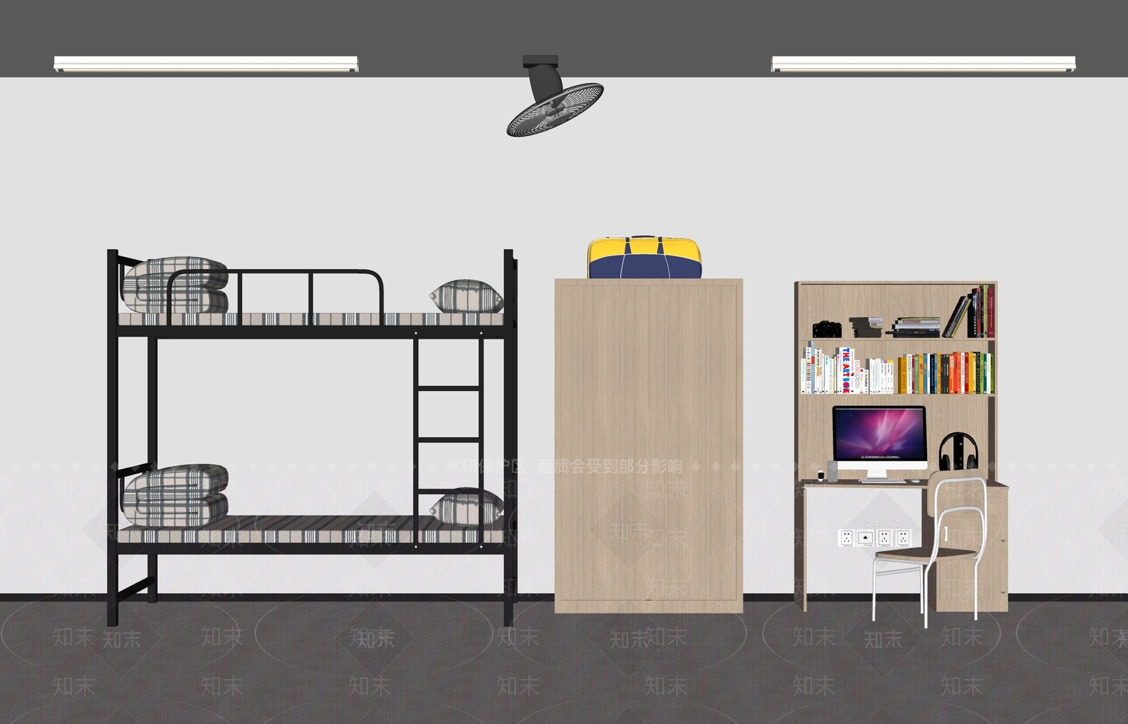 现代宿舍SU模型下载【ID:1144779803】