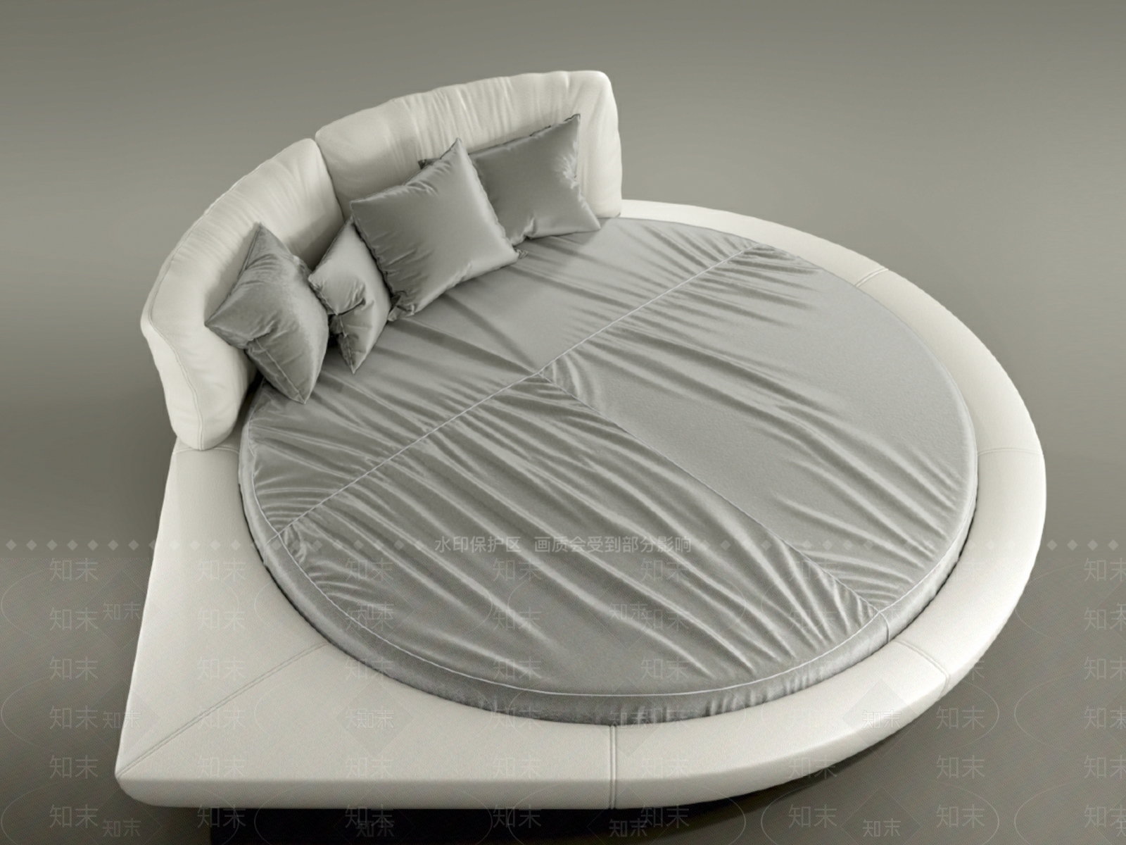 lafalegnami现代高端精致圆床SU模型下载【ID:1144788135】