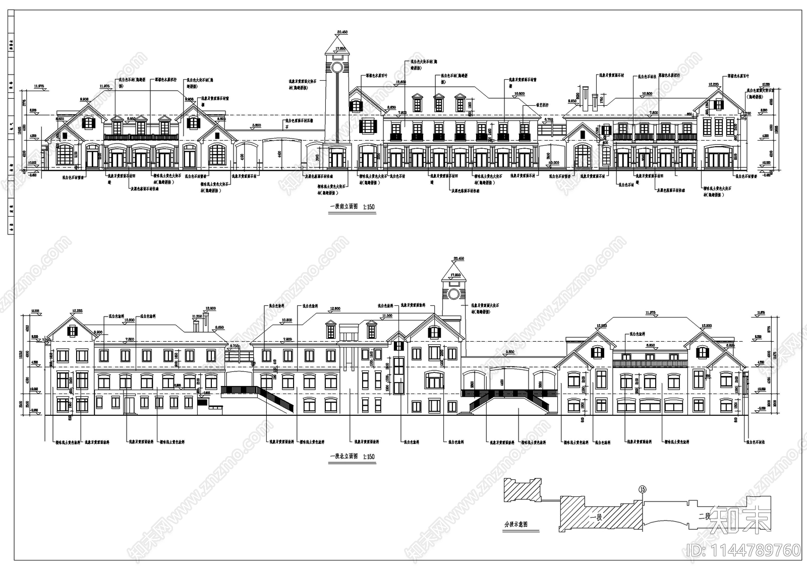 商业楼全套建筑cad施工图下载【ID:1144789760】