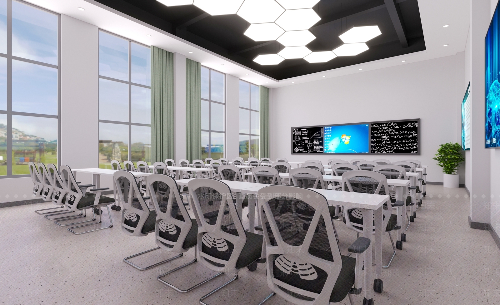 现代风格汽车实训室3D模型下载【ID:1144794449】