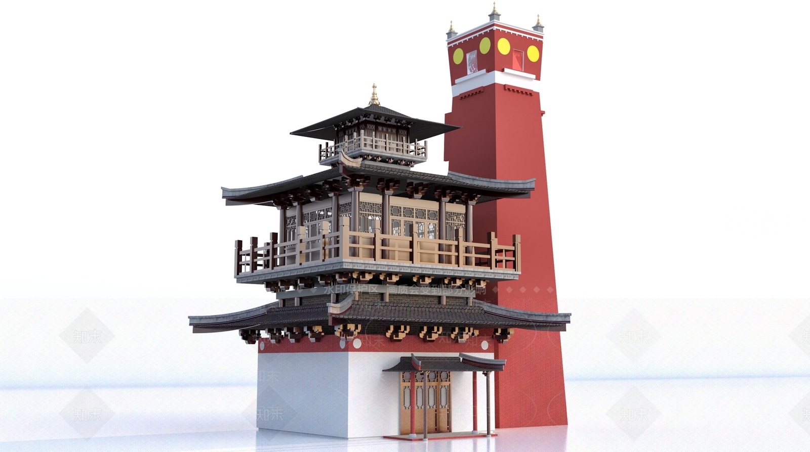 中式古建塔3D模型下载【ID:1160493112】