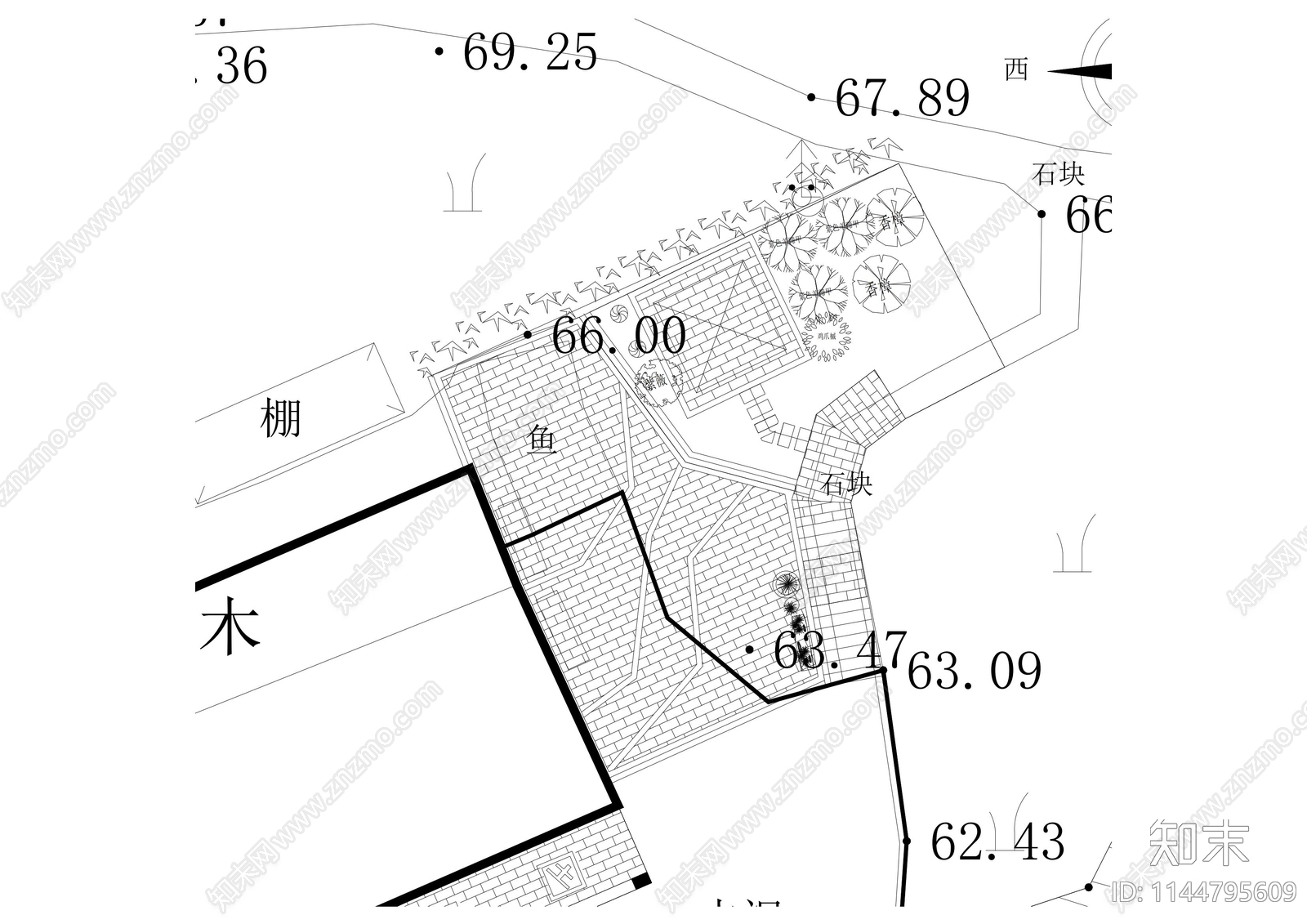 萧江石榴红广场景观cad施工图下载【ID:1144795609】