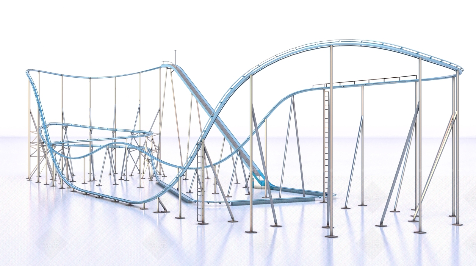 儿童游乐园设施过山车3D模型下载【ID:1144796384】