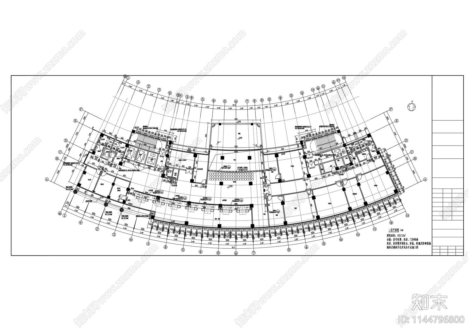 中医医院建筑cad施工图下载【ID:1144796800】