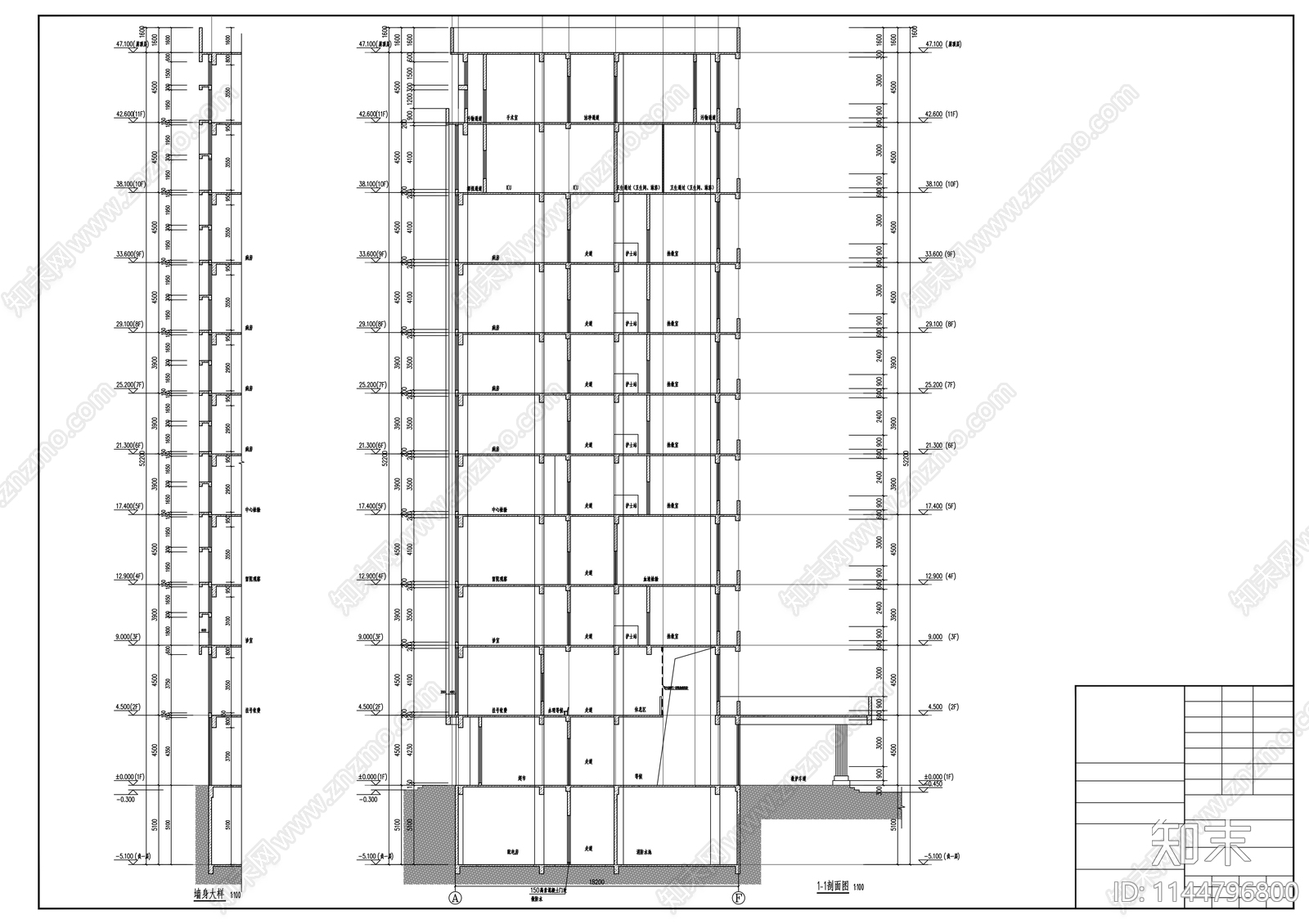 中医医院建筑cad施工图下载【ID:1144796800】