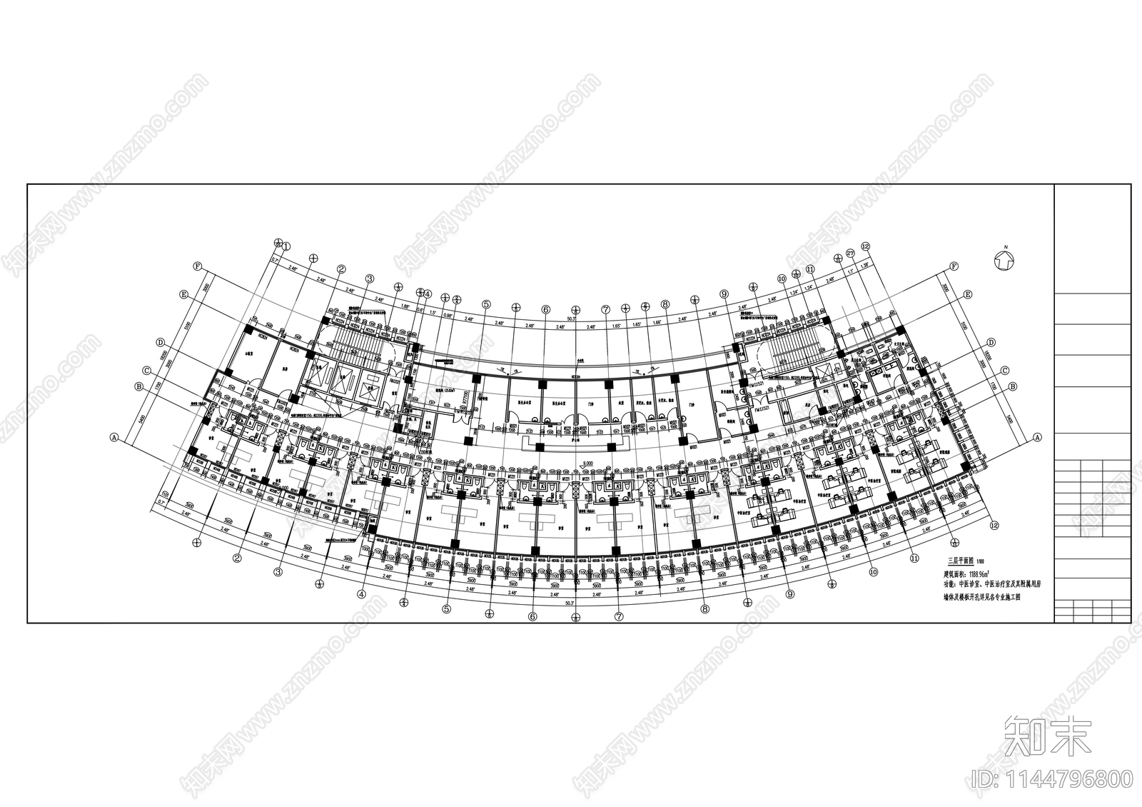 中医医院建筑cad施工图下载【ID:1144796800】