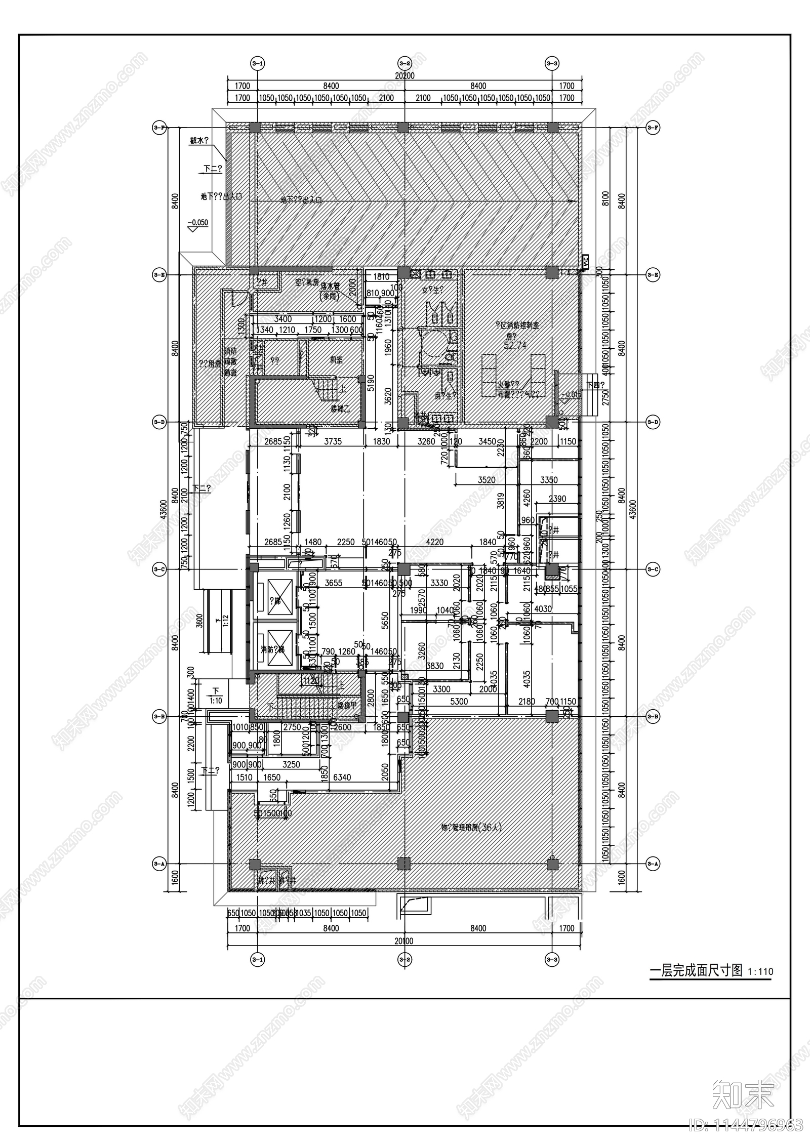 中医院门诊部室内cad施工图下载【ID:1144796963】