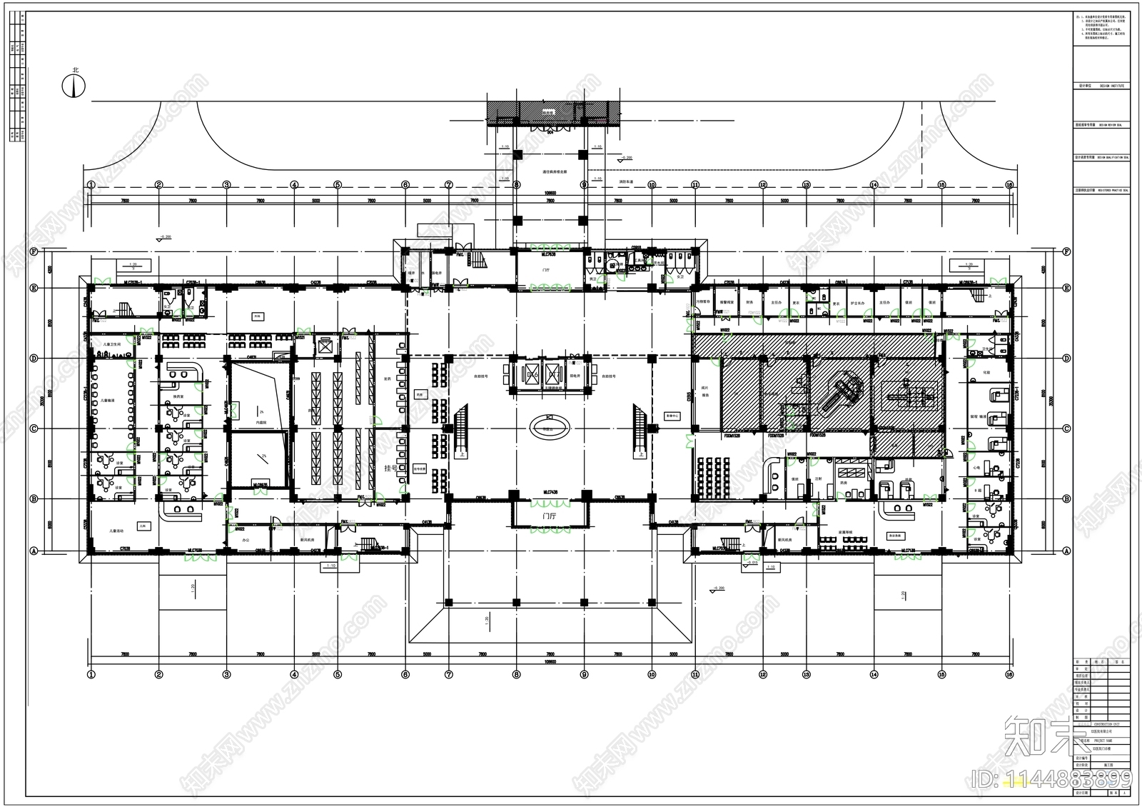 医院室内装修cad施工图下载【ID:1144883899】