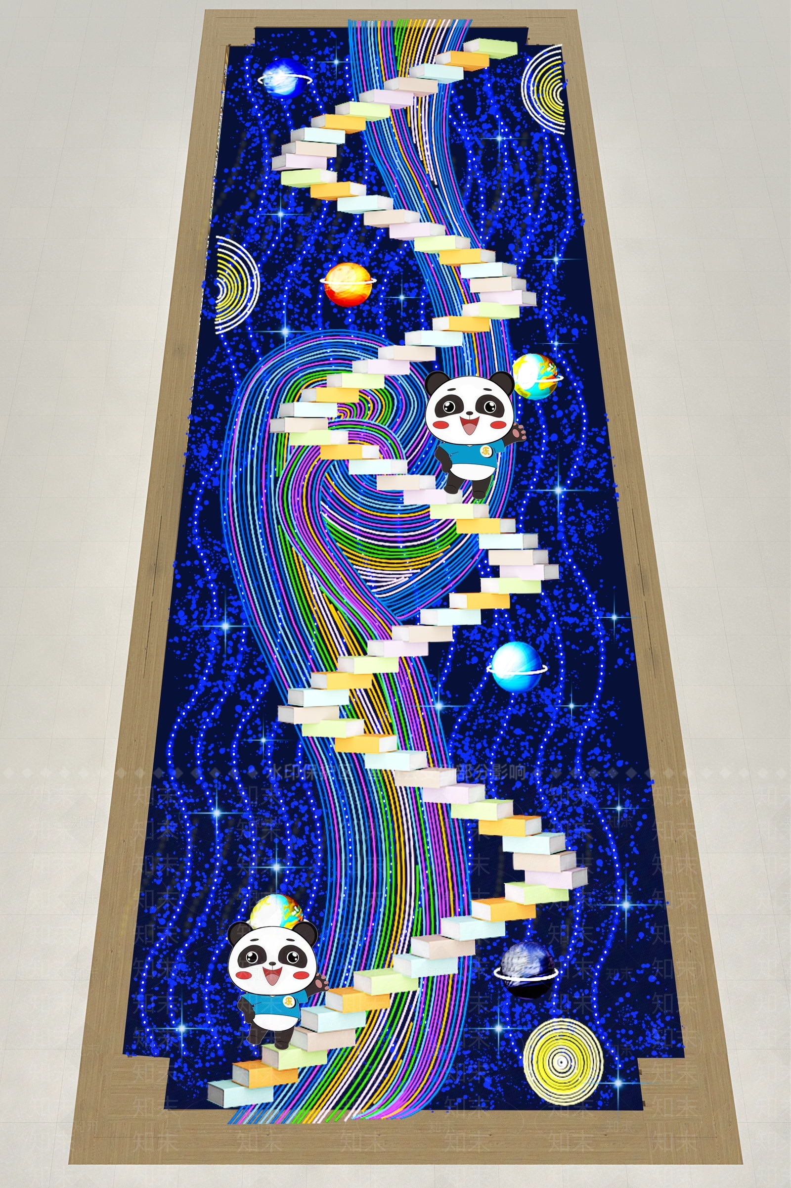 彩色灯条图书吊顶3D模型下载【ID:1144800979】