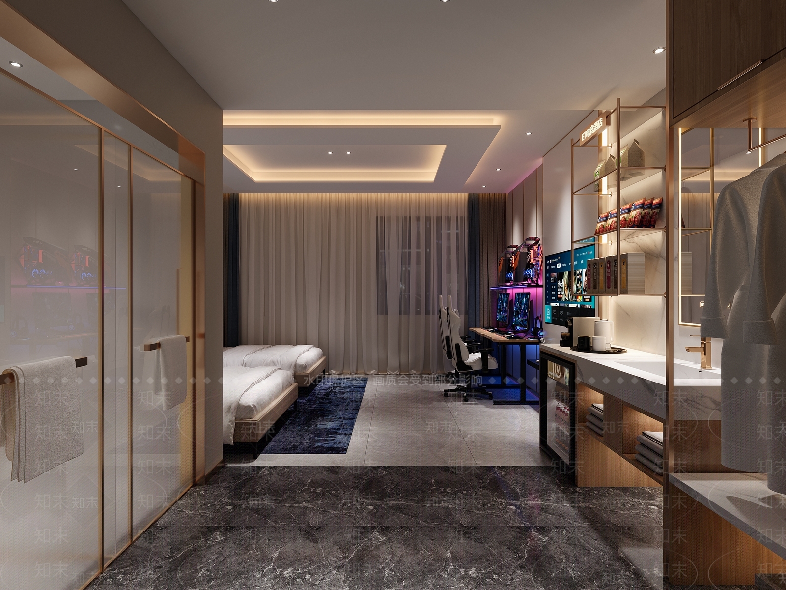 电竞房3D模型下载【ID:1214022902】