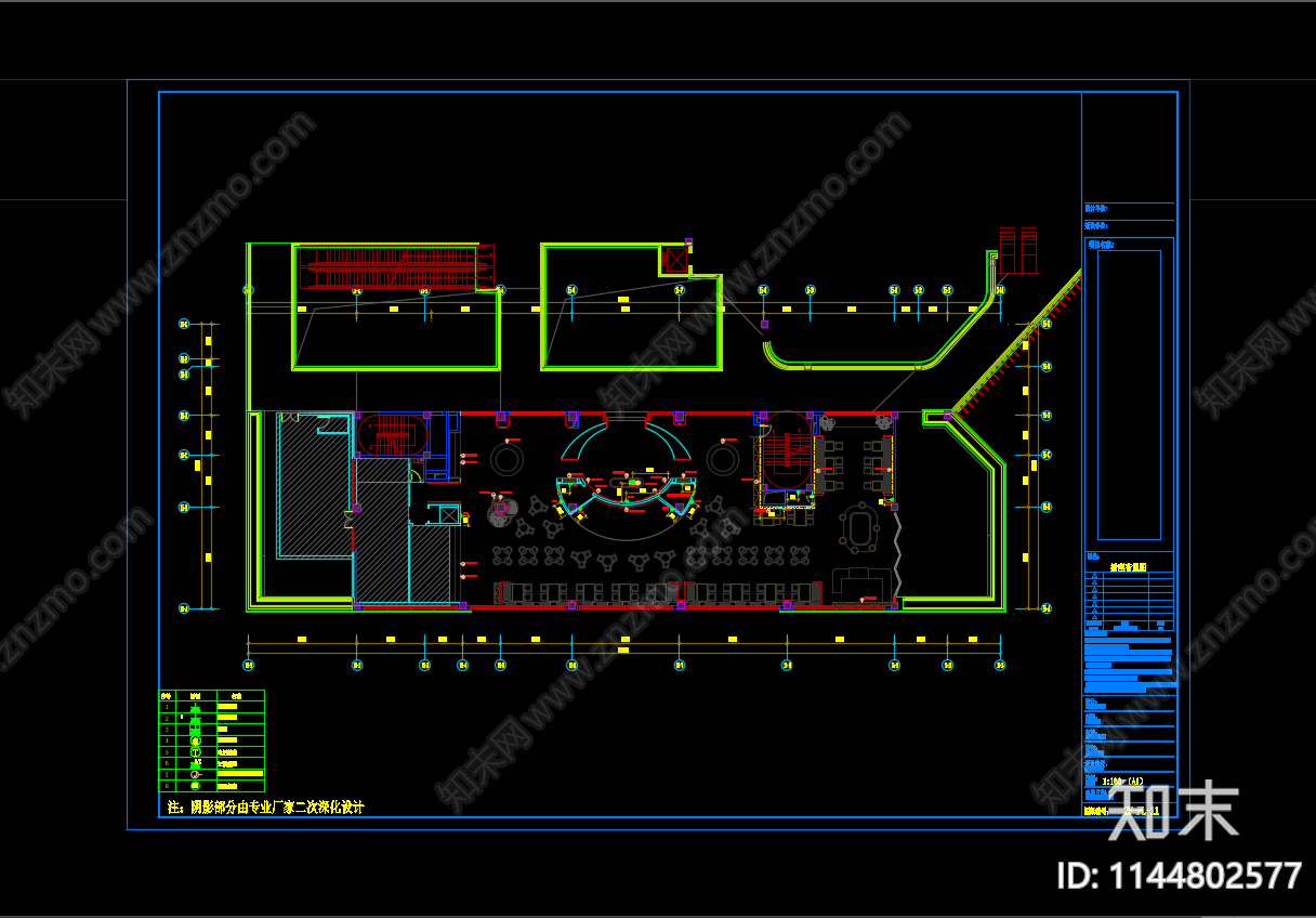 海兰餐厅室内全套cad施工图下载【ID:1144802577】