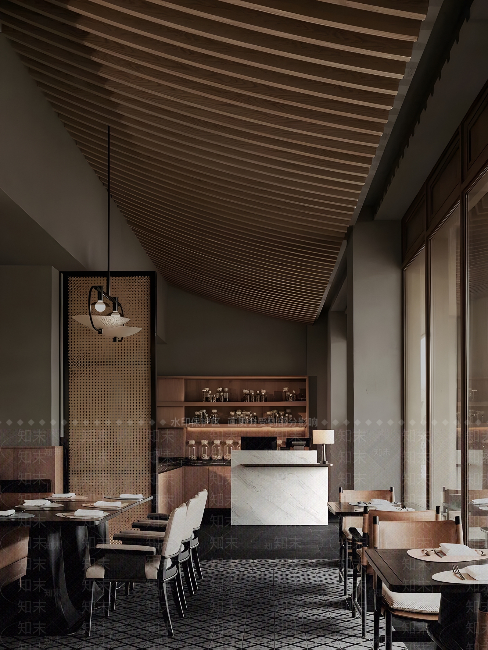 现代西餐厅SU模型下载【ID:1144809304】
