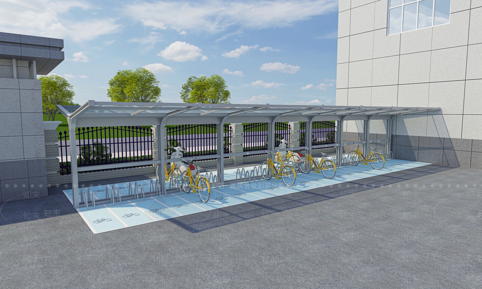 自行车棚3D模型下载【ID:1144810403】