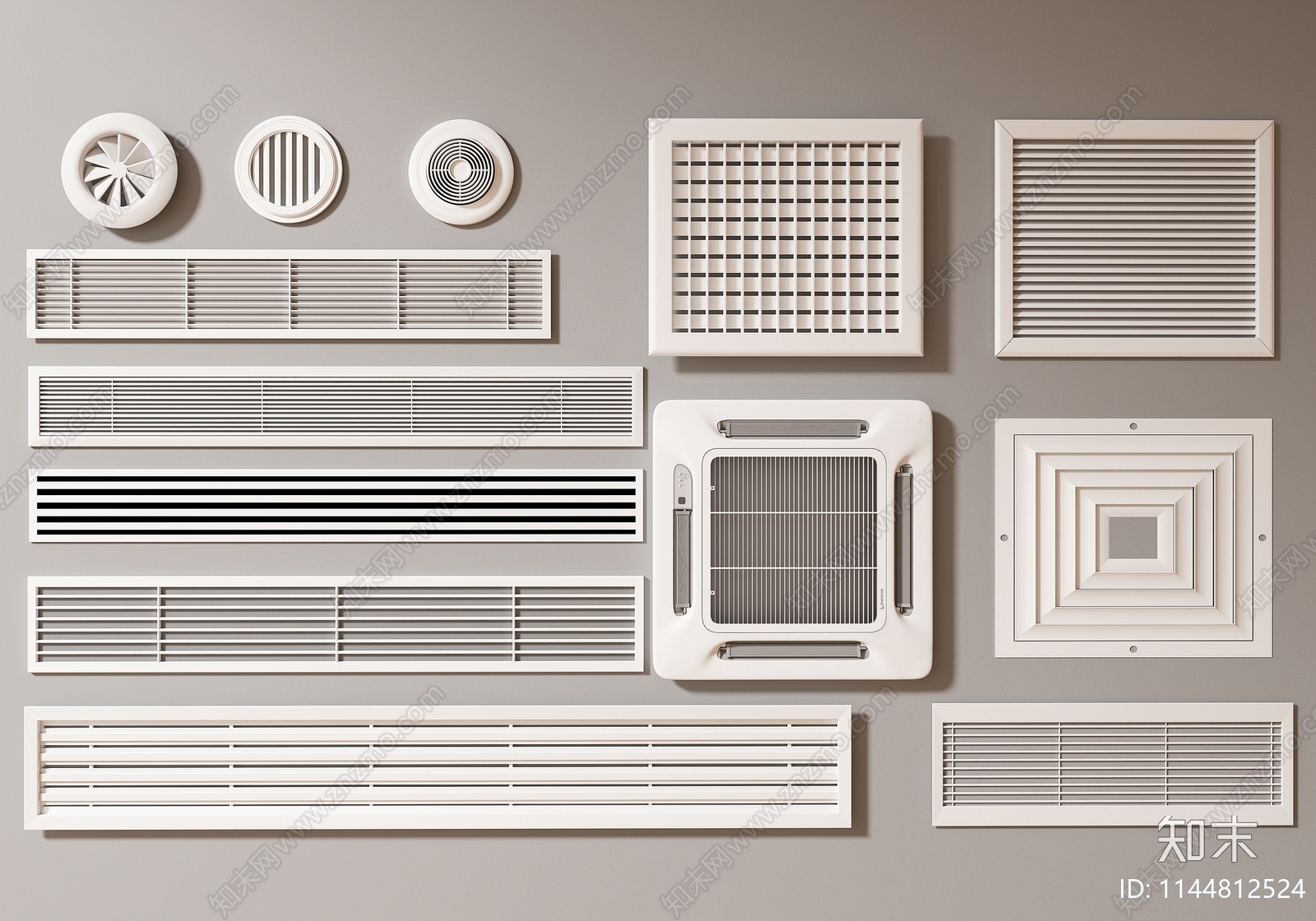 空调出风口3D模型下载【ID:1144812524】