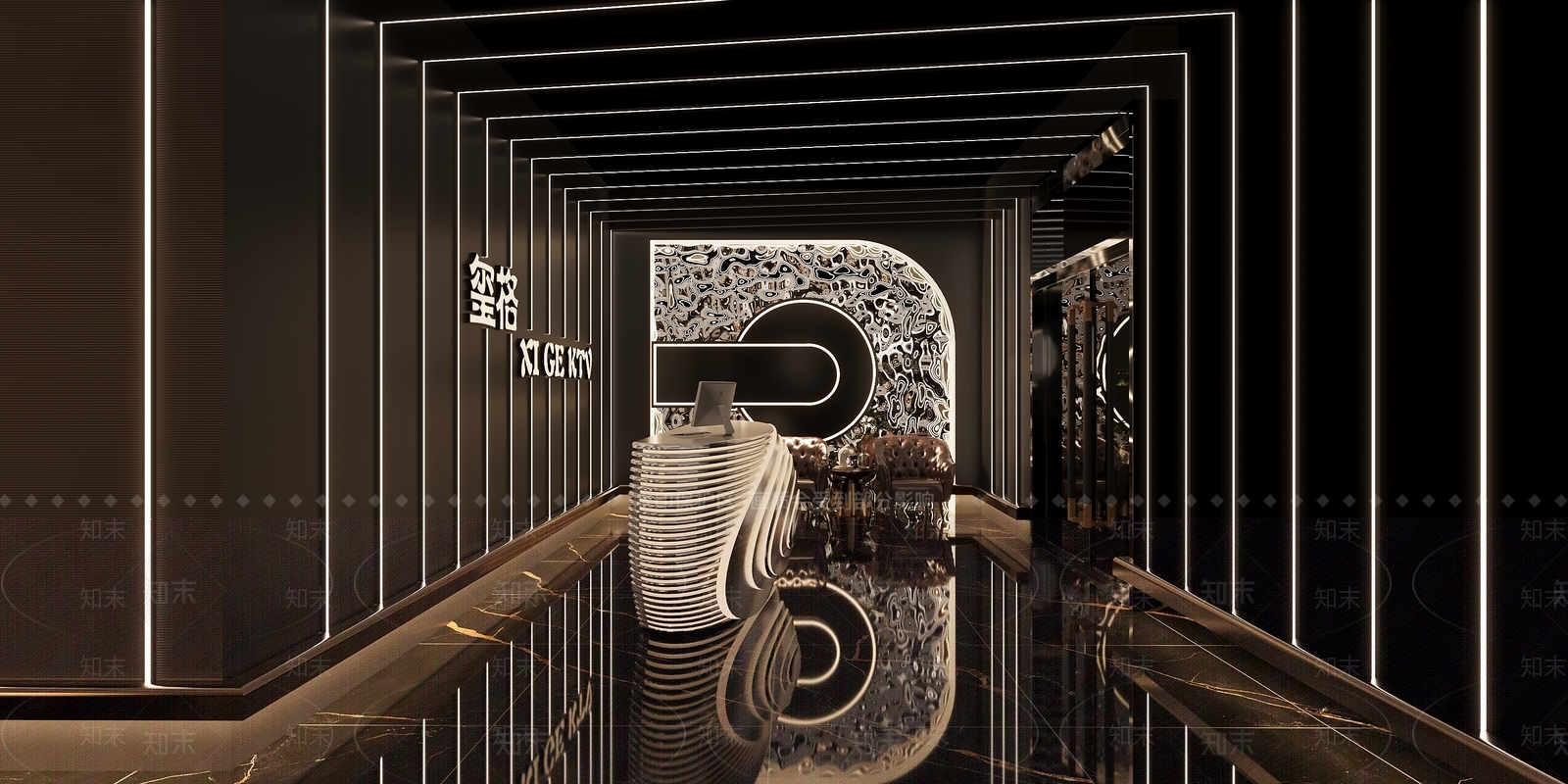 KTV走道前台3D模型下载【ID:1144813936】