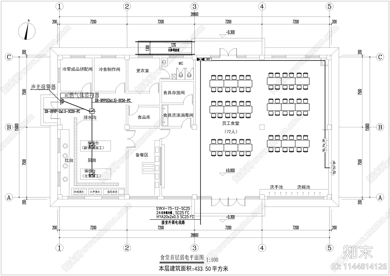 公共厨房及食堂建筑cad施工图下载【ID:1144814126】