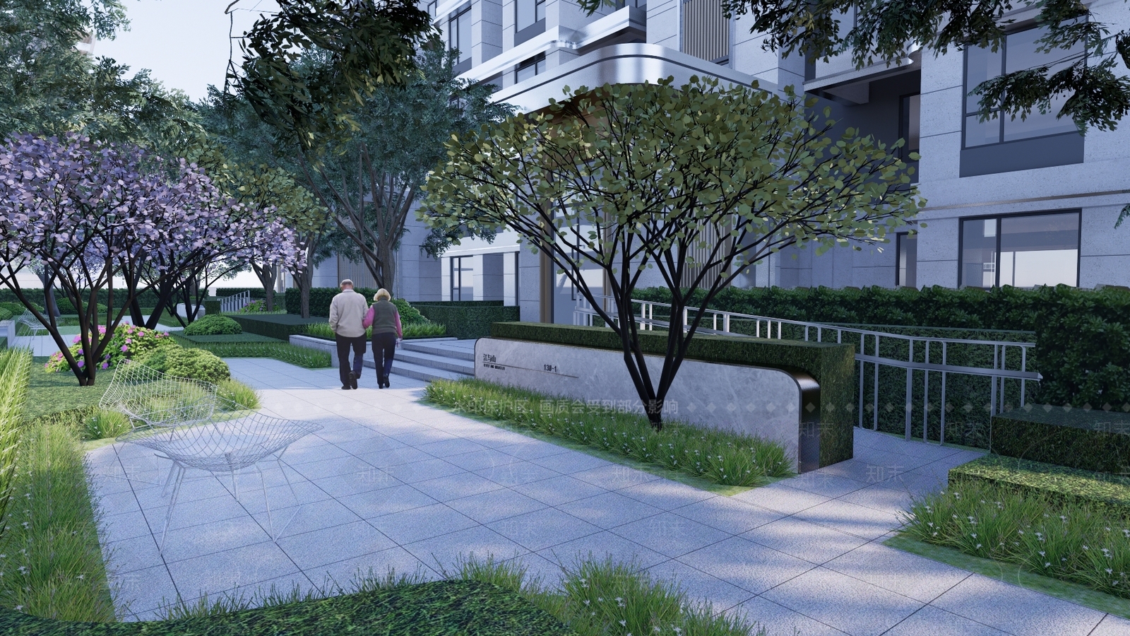 现代宅间入户花园小区景观SU模型下载【ID:1144814878】