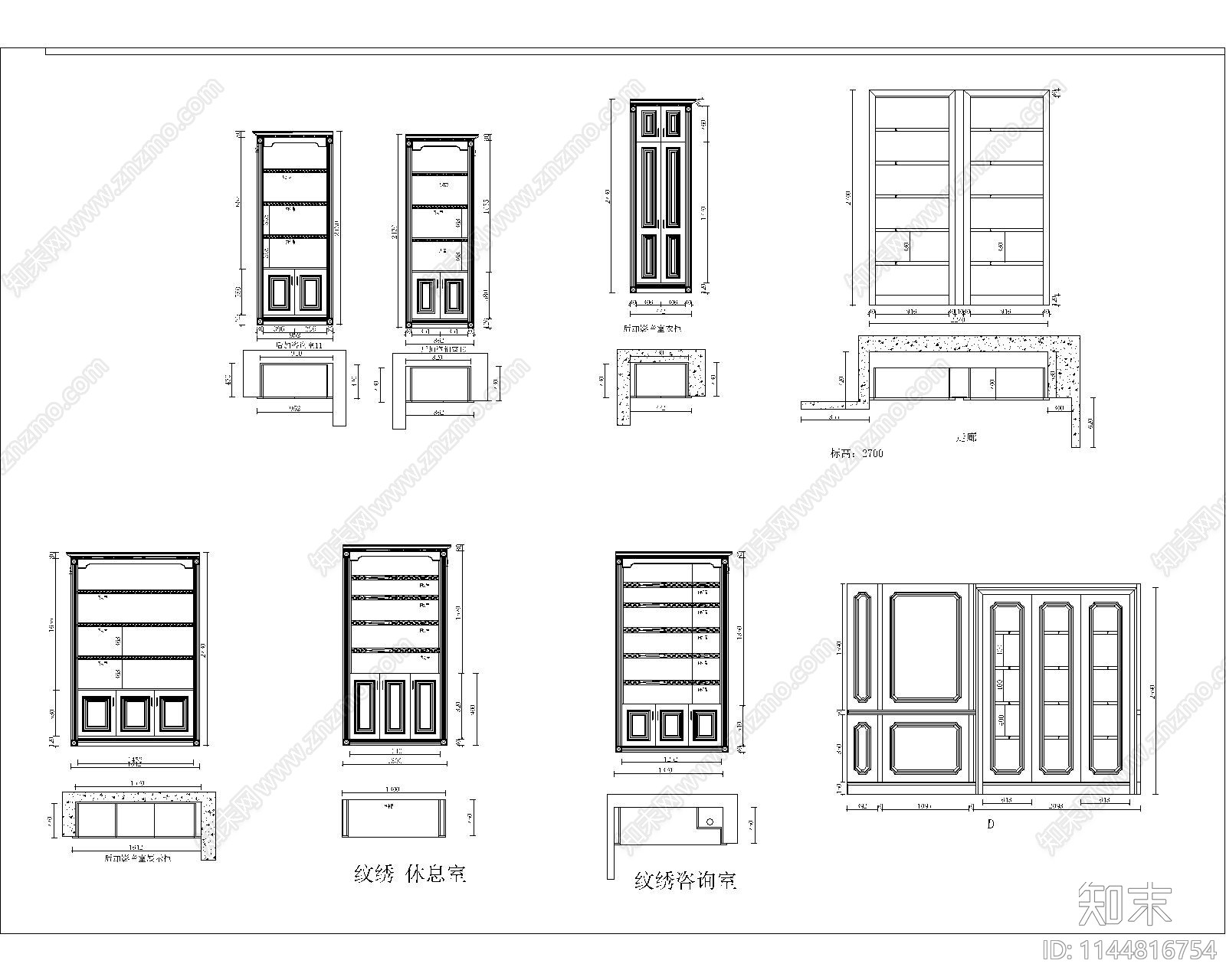 医用功能展示柜cad施工图下载【ID:1144816754】