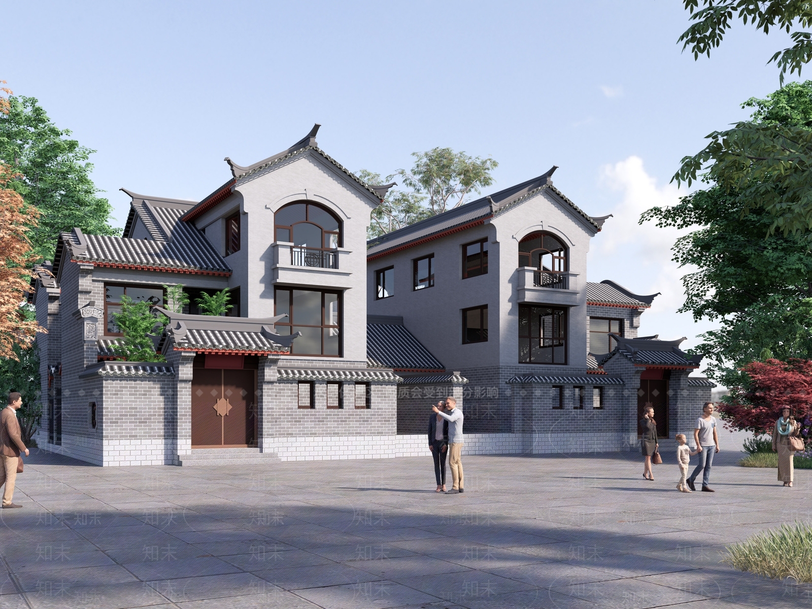 中式四合院SU模型下载【ID:1144820321】