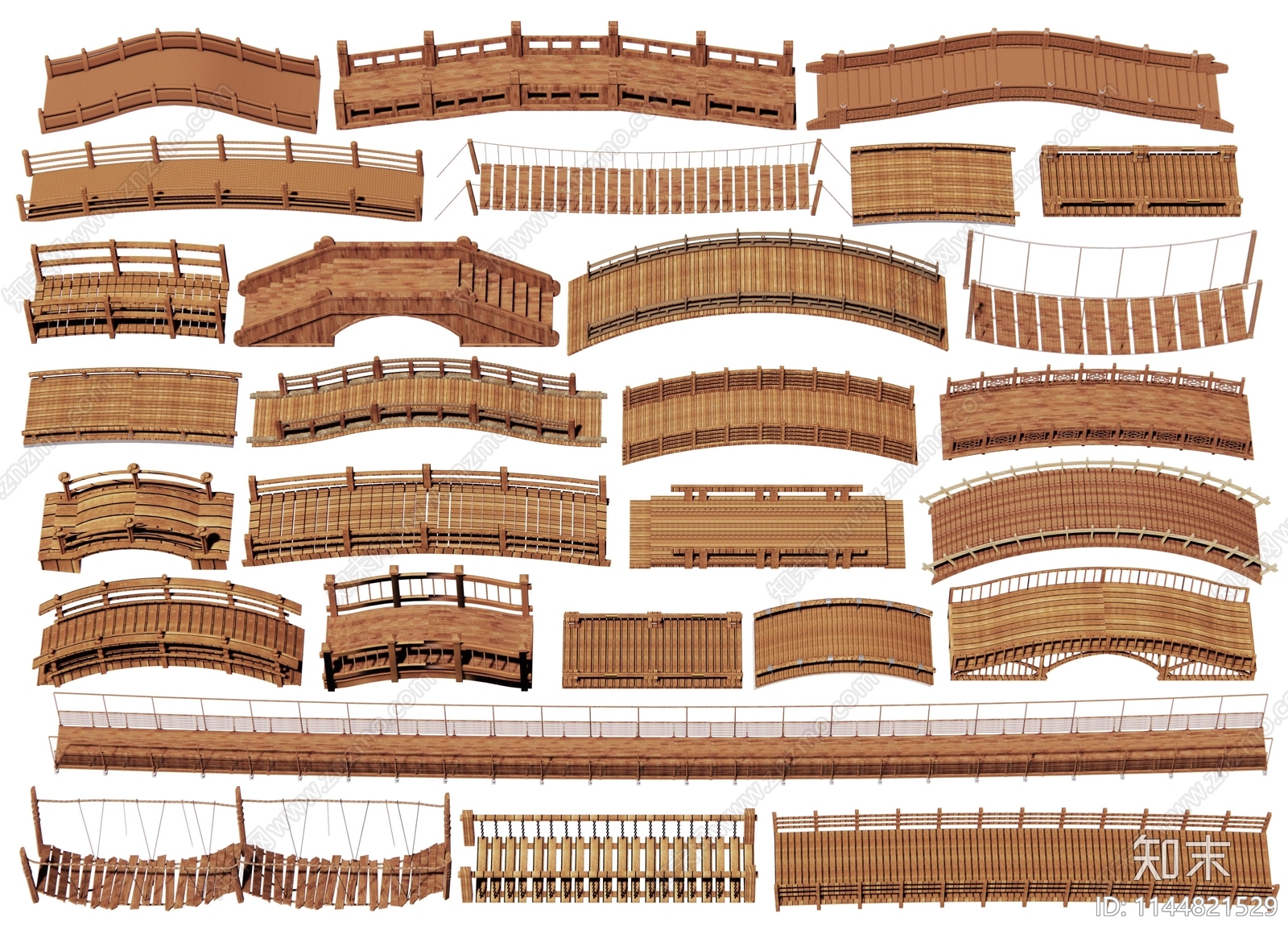 现代木桥3D模型下载【ID:1144821529】