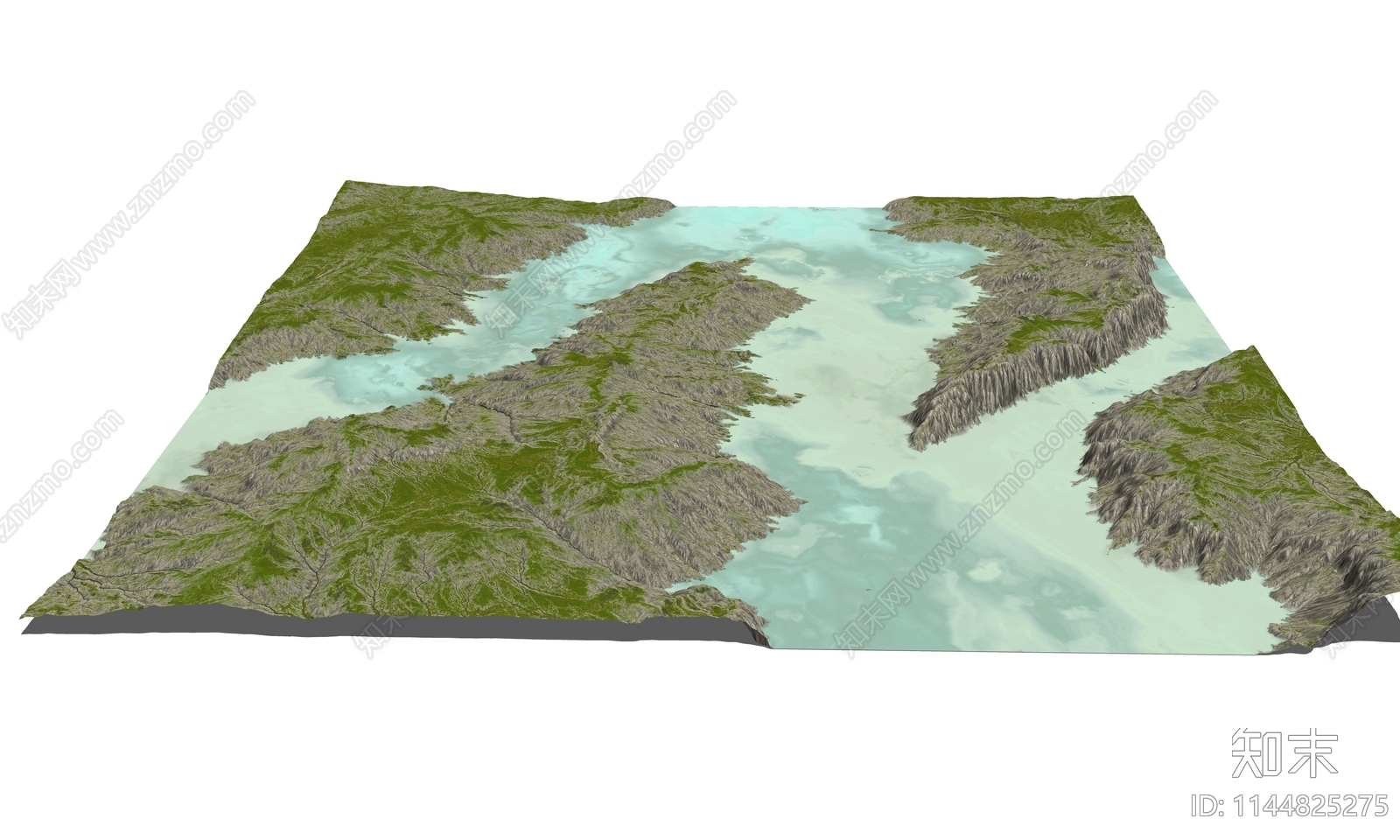 现代岛屿山脉地形景观SU模型下载【ID:1144825275】
