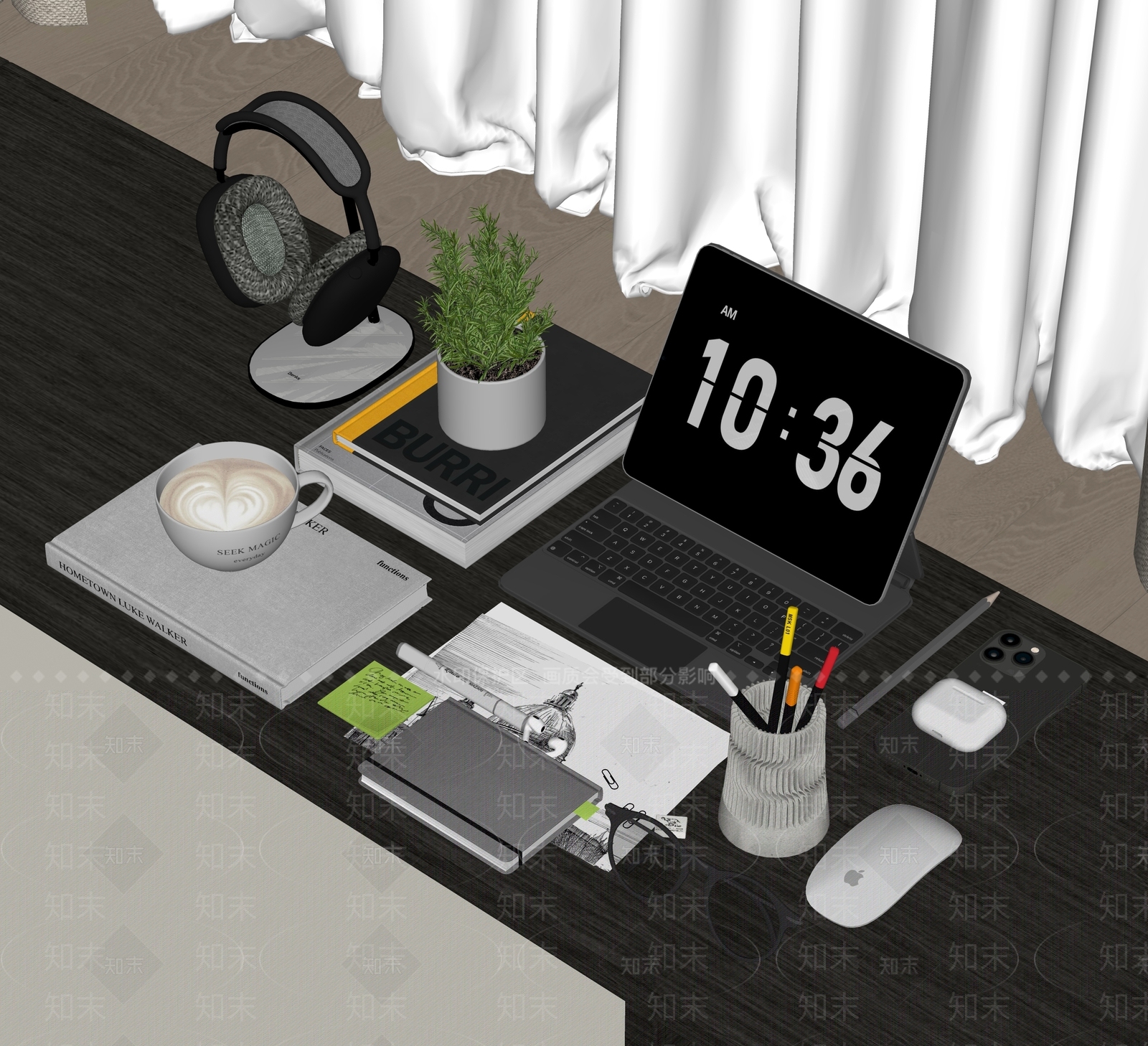 办公设备SU模型下载【ID:1144825328】