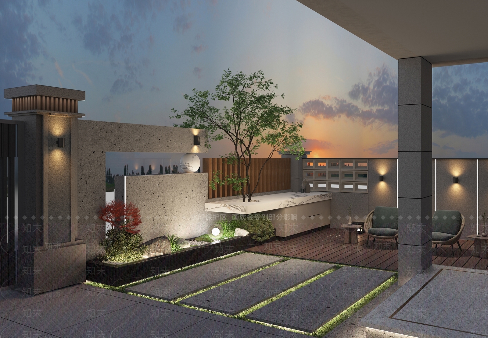 庭院别墅花园3D模型下载【ID:1144841545】