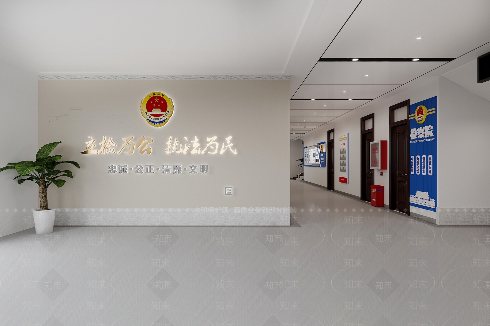走廊大厅楼梯3D模型下载【ID:1144841800】