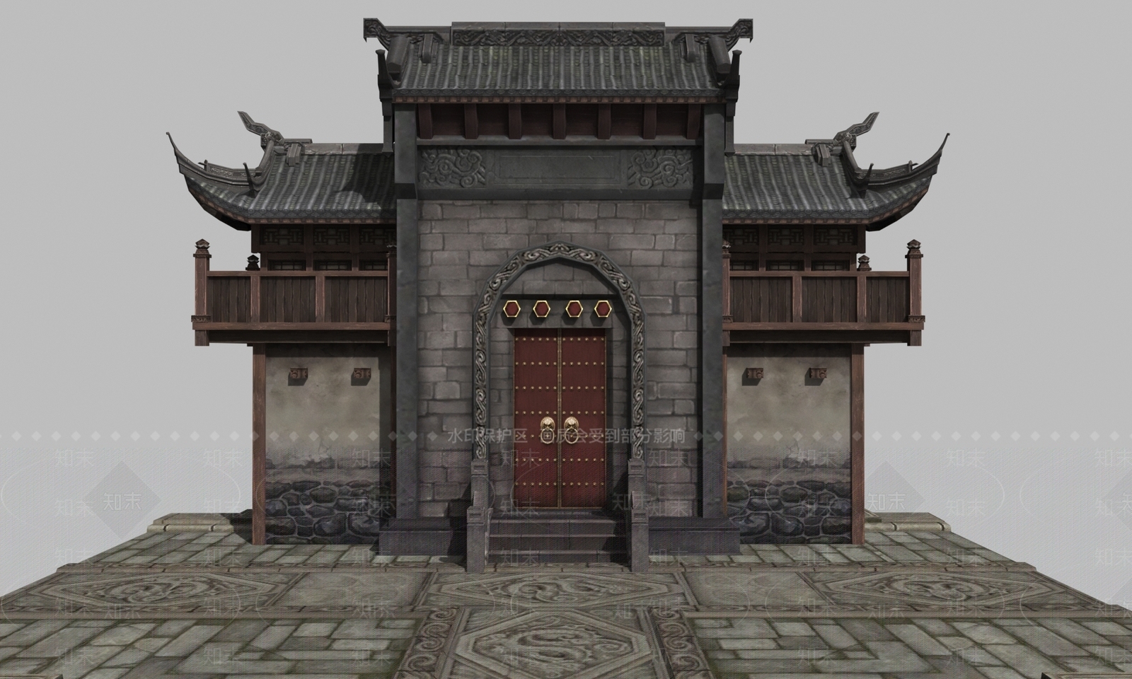 角楼大门古建游戏模型3D模型下载【ID:1144843307】