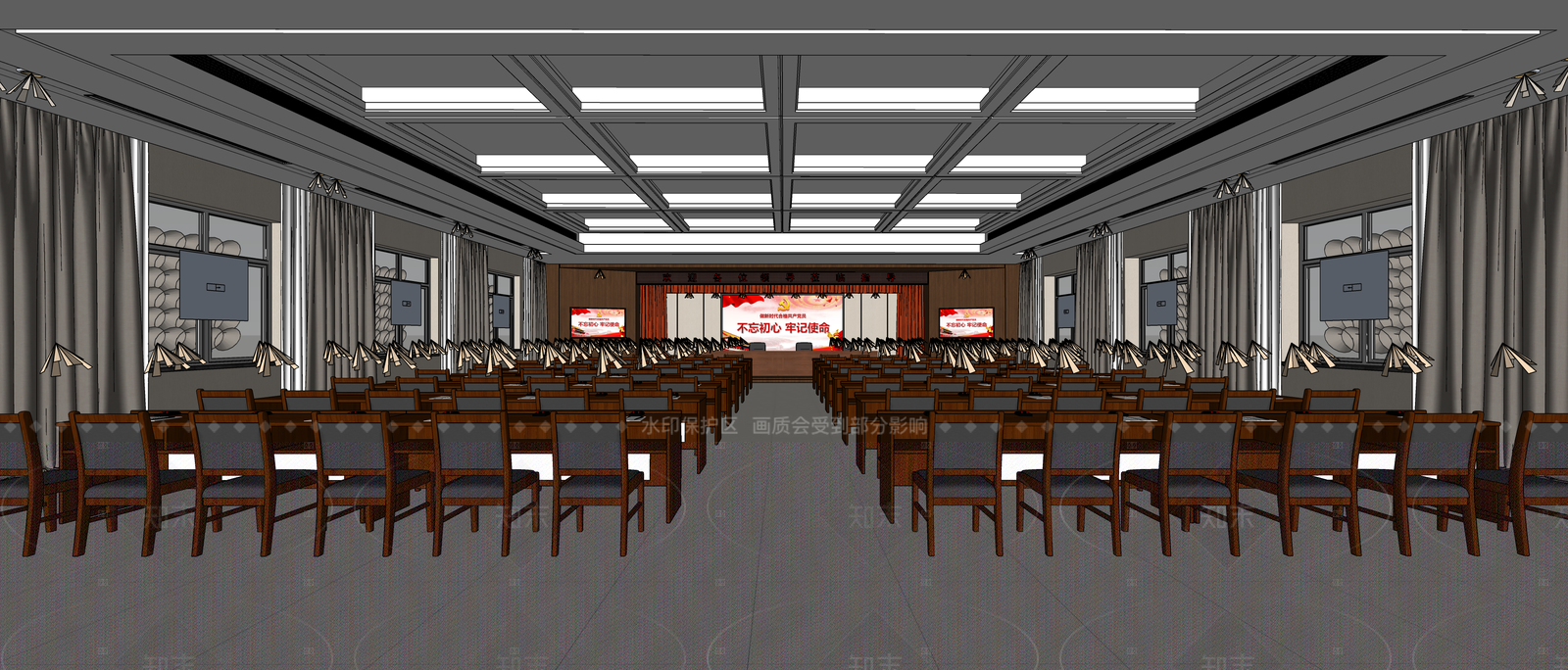 现代报告厅SU模型下载【ID:1215983490】