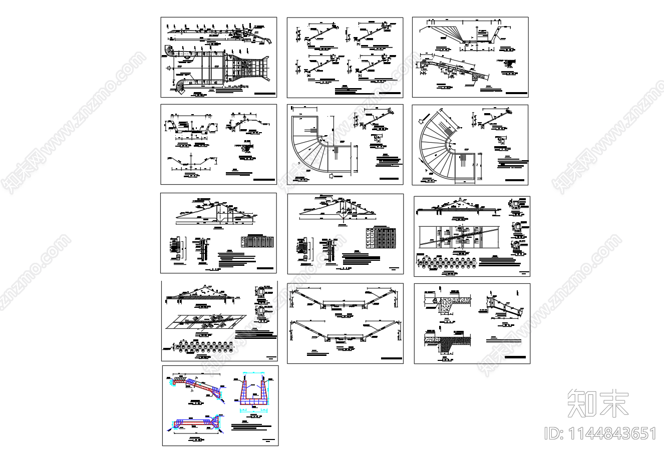 溢洪道平面纵横剖面cad施工图下载【ID:1144843651】