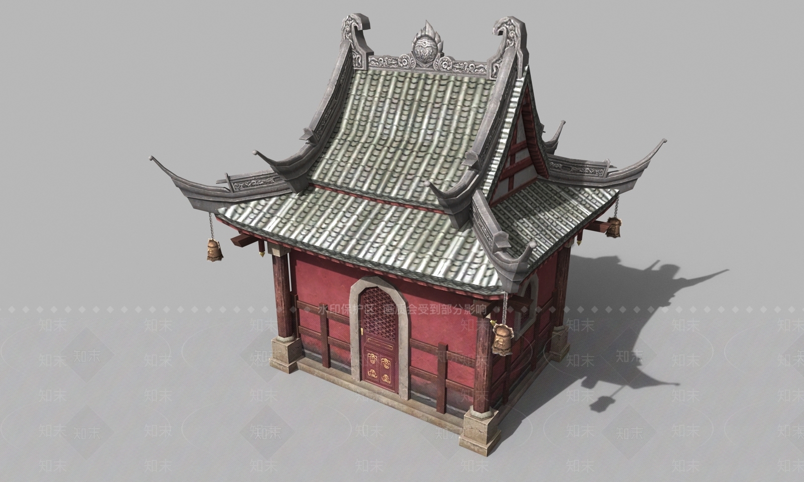 中式建筑配景游戏模型3D模型下载【ID:1144844163】