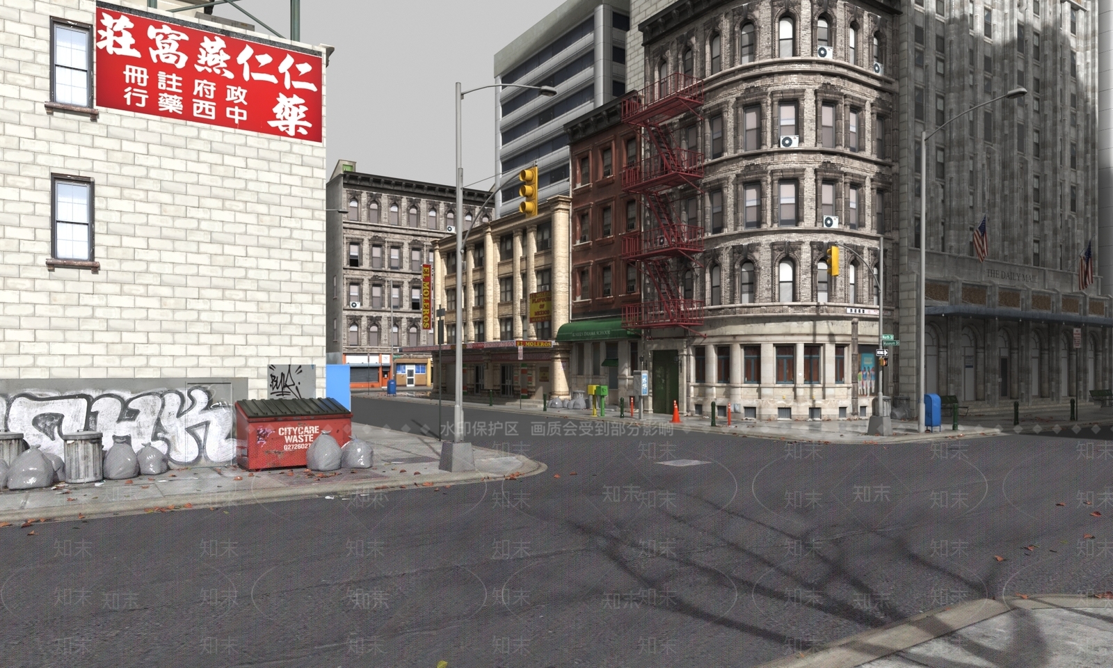 废墟场景建筑巷子街道3D模型下载【ID:1144846220】