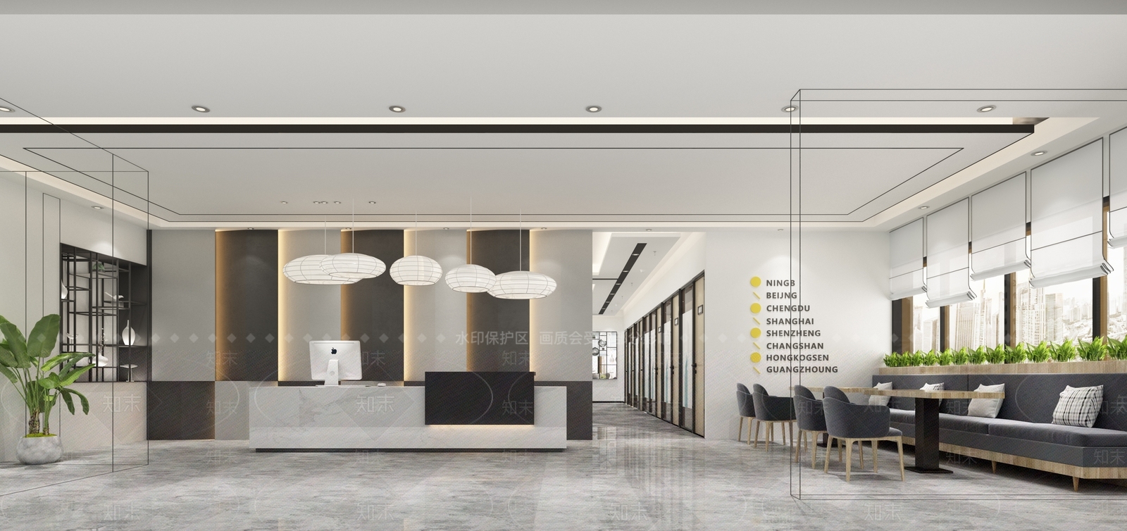 现代接待前台3D模型下载3D模型下载【ID:1144847616】