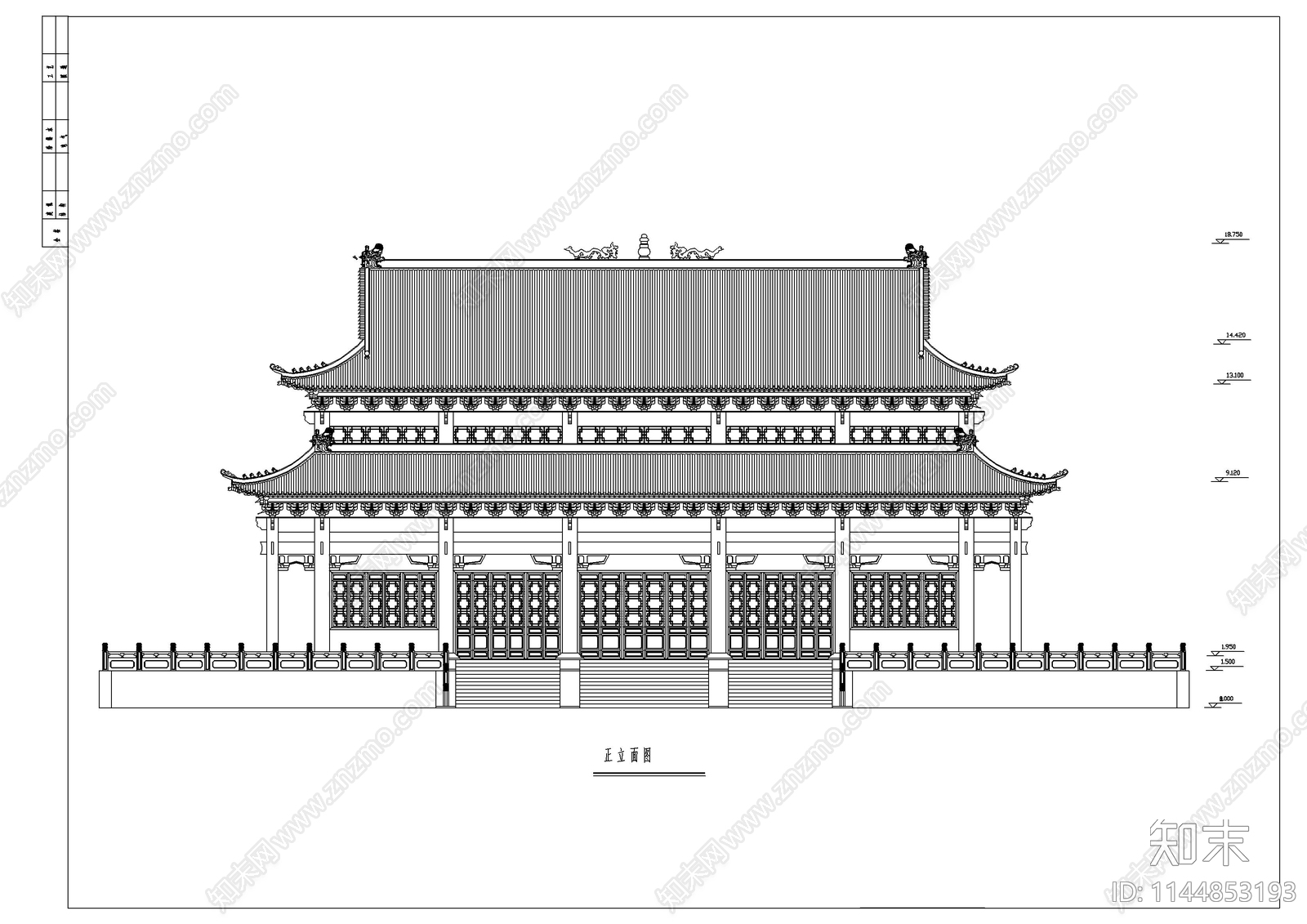 古建筑大殿全套施工图下载【ID:1144853193】