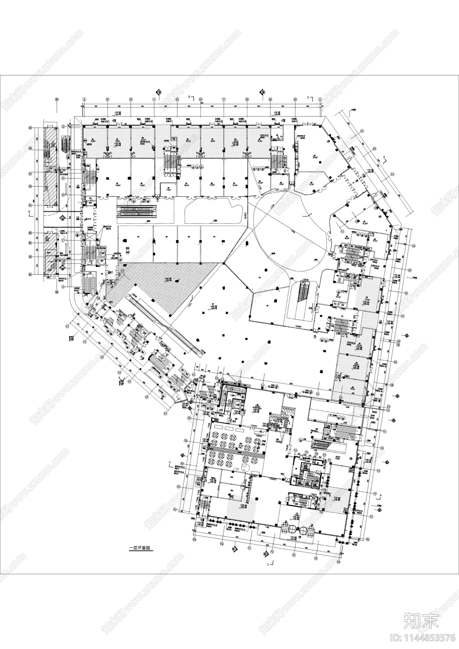 商业酒店综合体建筑cad施工图下载【ID:1144853576】