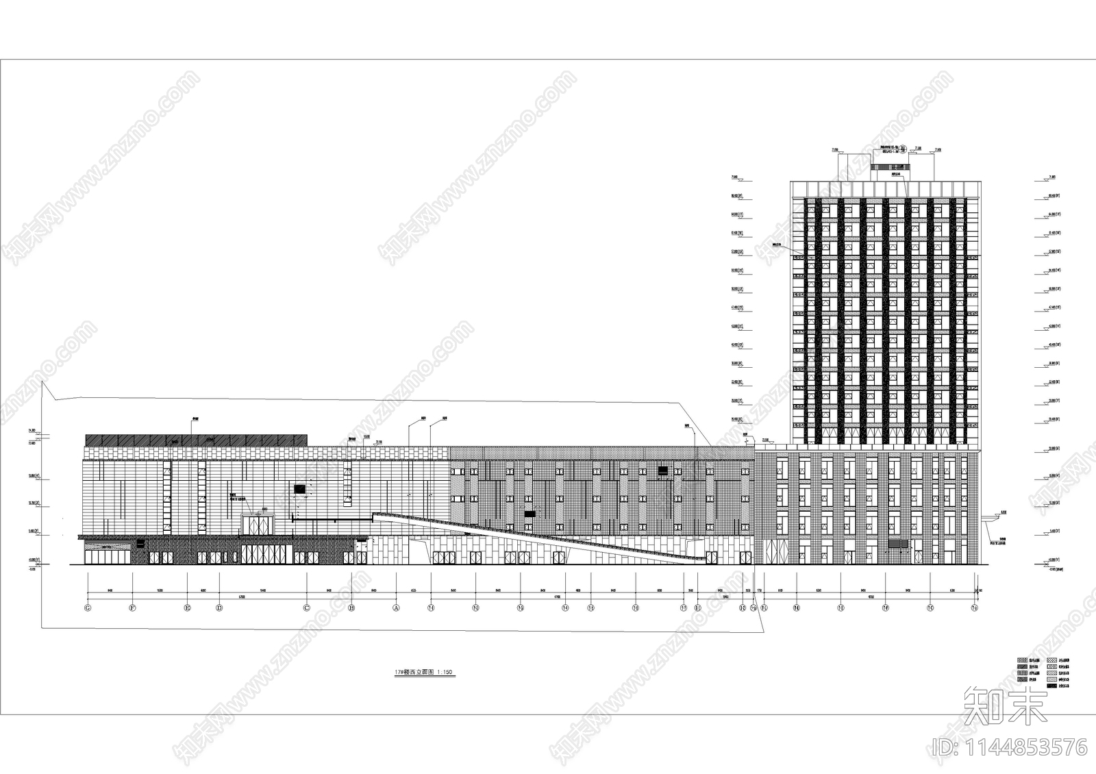 商业酒店综合体建筑cad施工图下载【ID:1144853576】