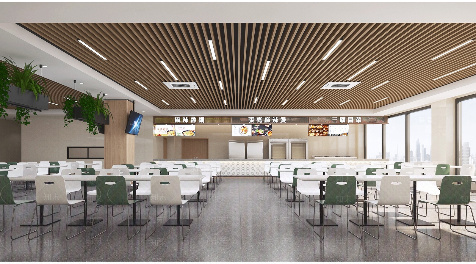 现代职工食堂3D模型下载【ID:1144859196】